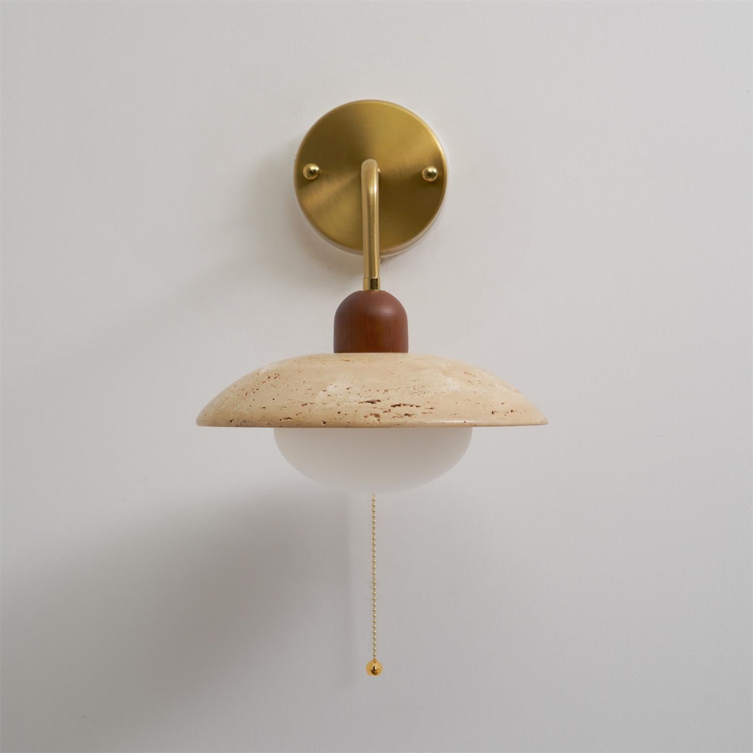 Cavone Travertine Wall Sconce - Lamp Copper