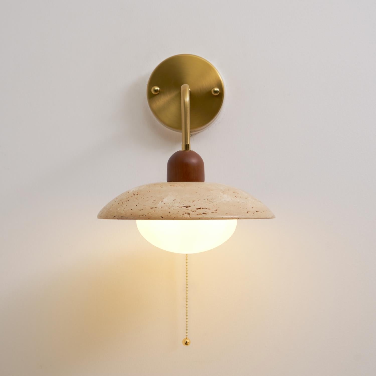 Cavone Travertine Wall Sconce - Lamp Copper