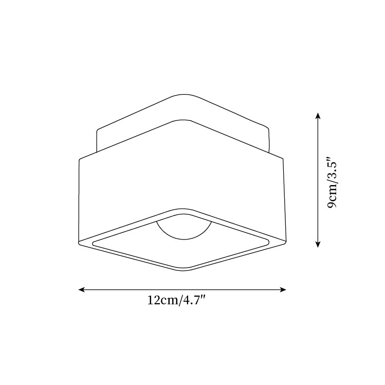 Vellin Travertine Square Flush Mount Ceiling Light - Lamp Copper