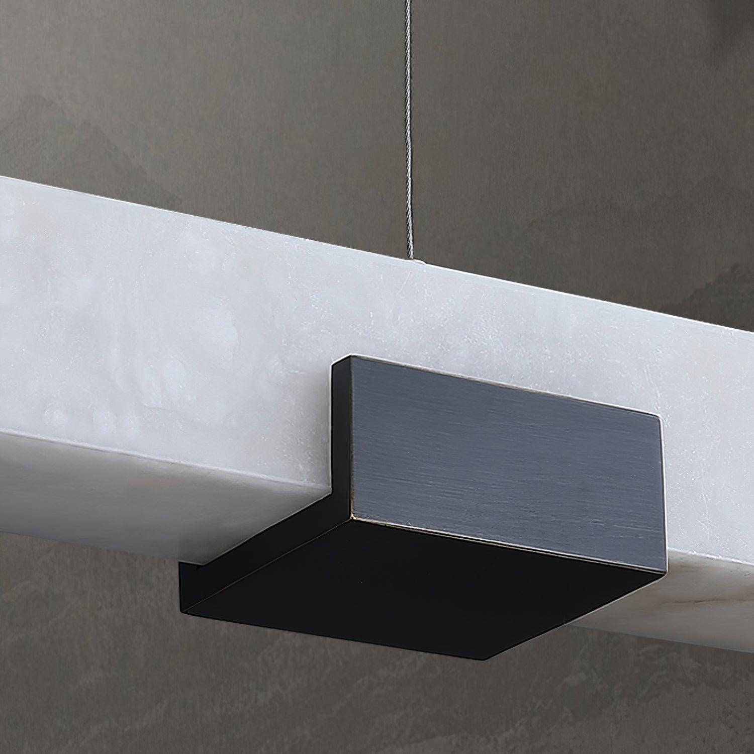 Kaelen Minimalist Alabaster Linear Pendant Light - Lamp Copper