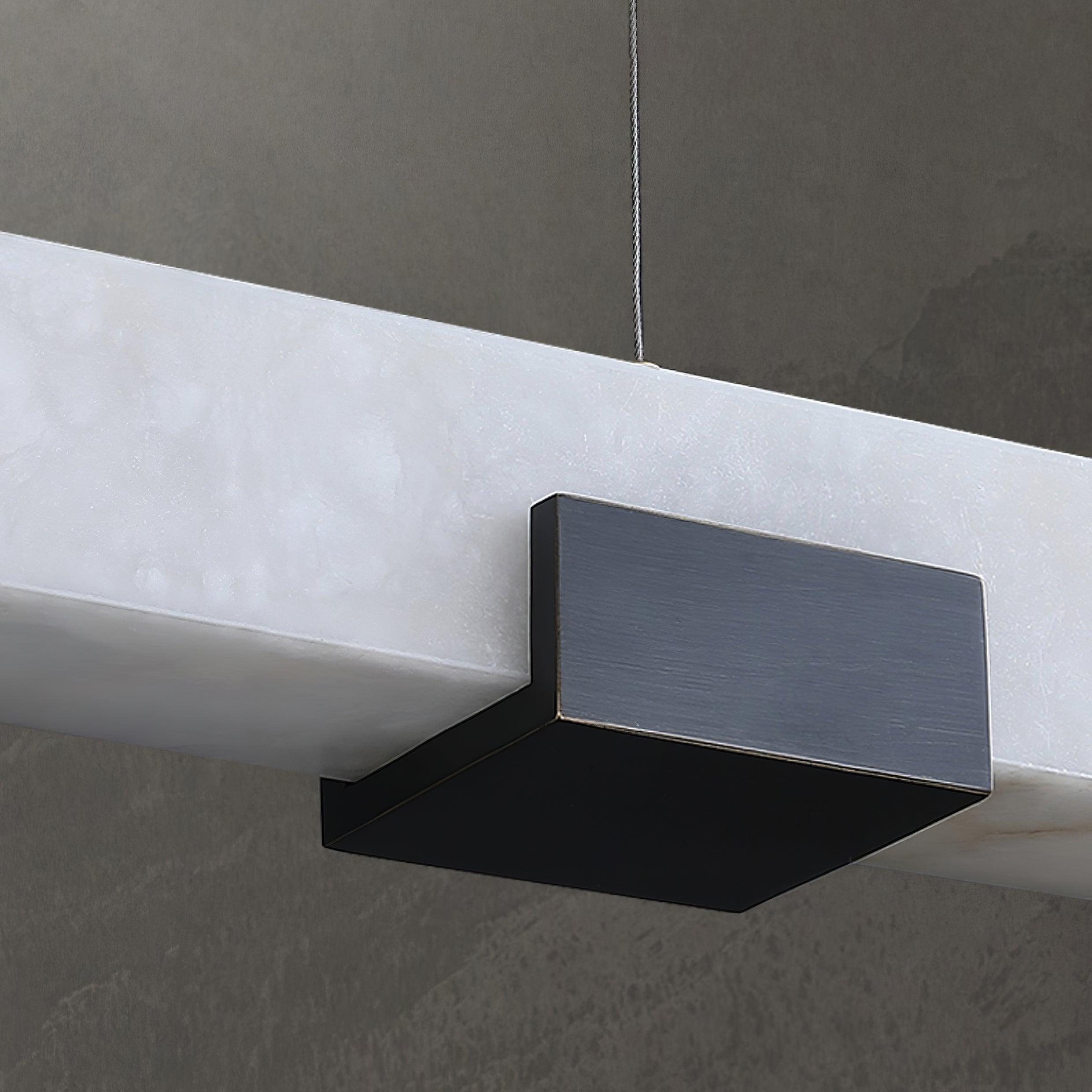 Kaelen Minimalist Alabaster Linear Pendant Light - Lamp Copper
