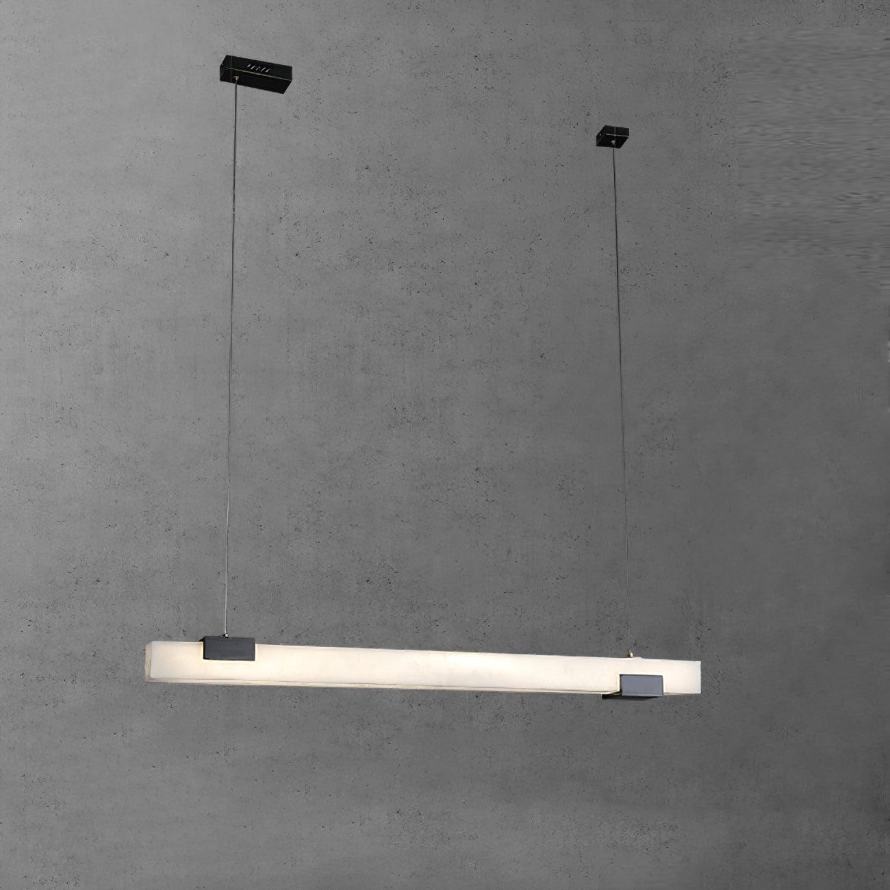 Kaelen Minimalist Alabaster Linear Pendant Light - Lamp Copper