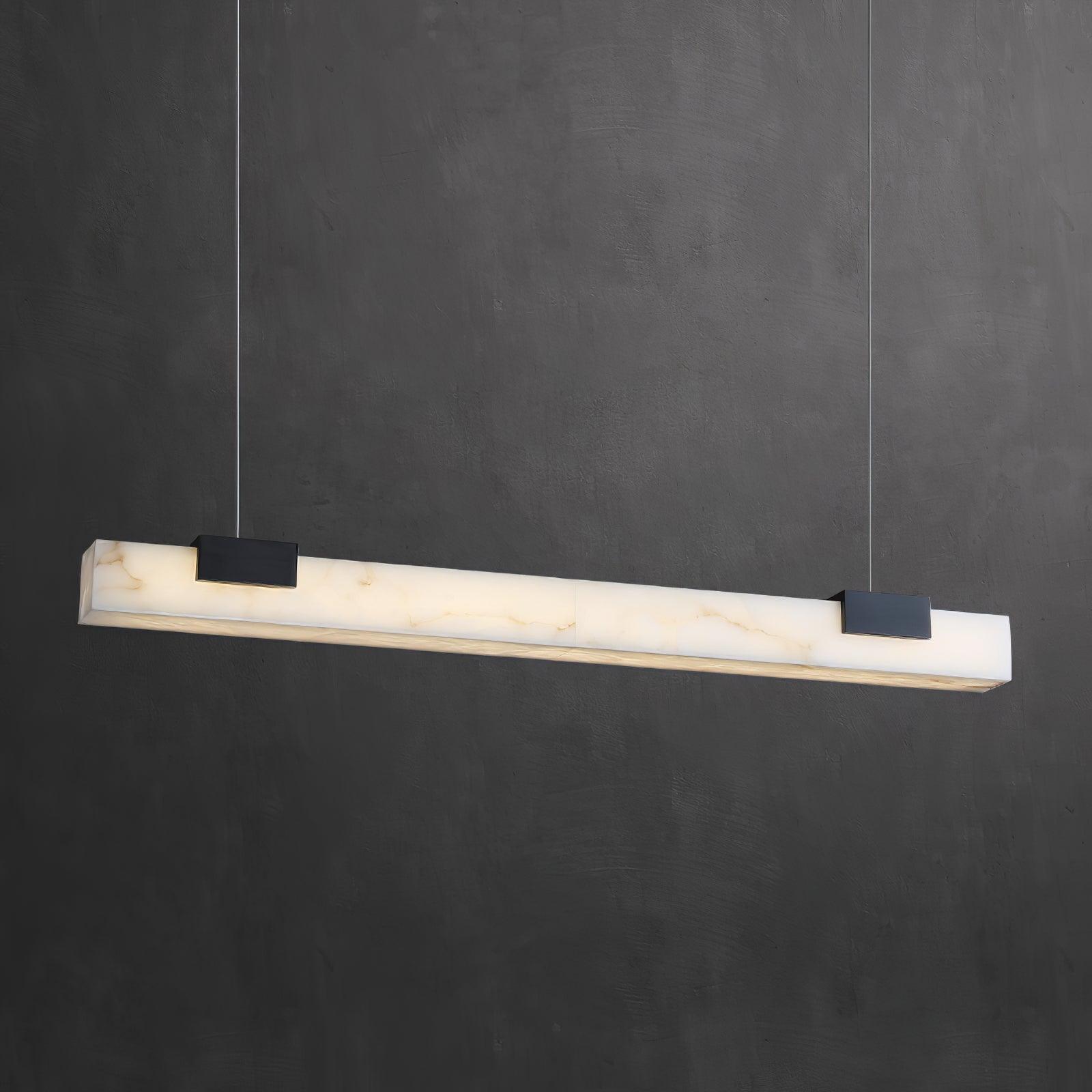 Kaelen Minimalist Alabaster Linear Pendant Light - Lamp Copper