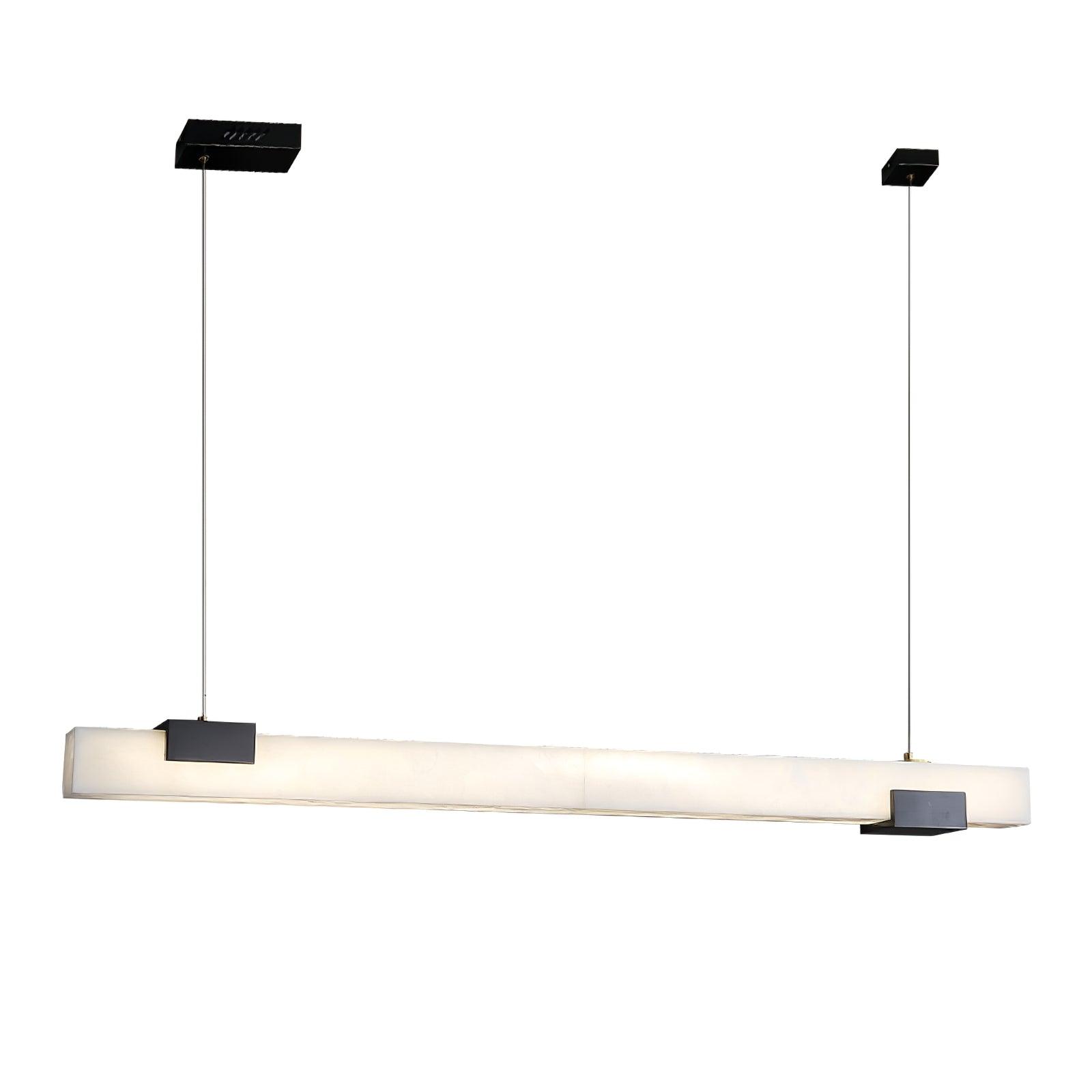 Kaelen Minimalist Alabaster Linear Pendant Light - Lamp Copper