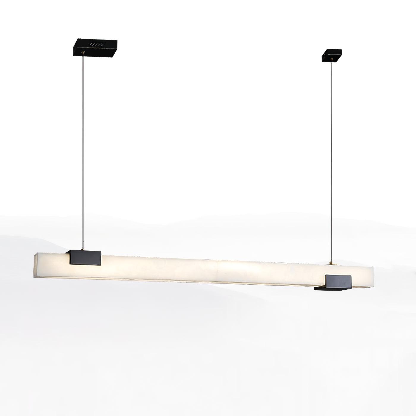 Kaelen Minimalist Alabaster Linear Pendant Light - Lamp Copper