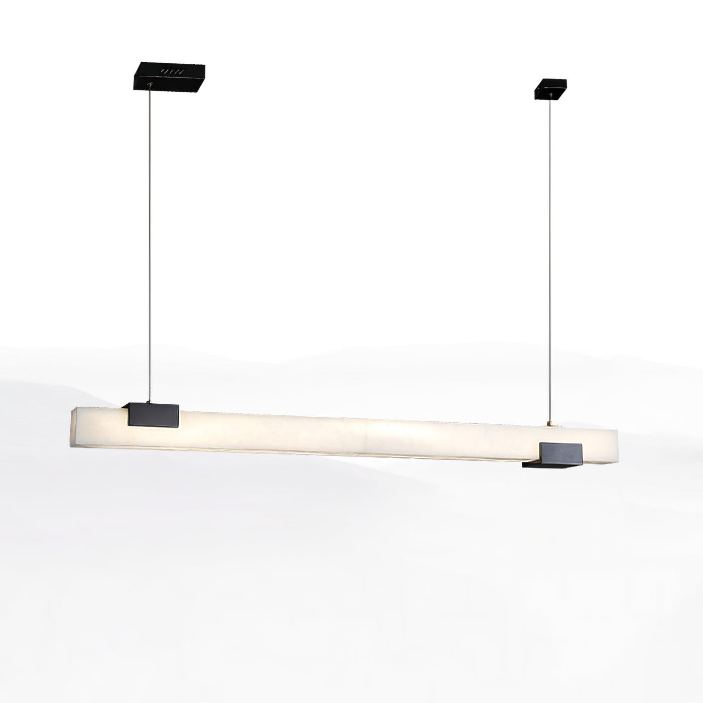 Kaelen Minimalist Alabaster Linear Pendant Light - Lamp Copper