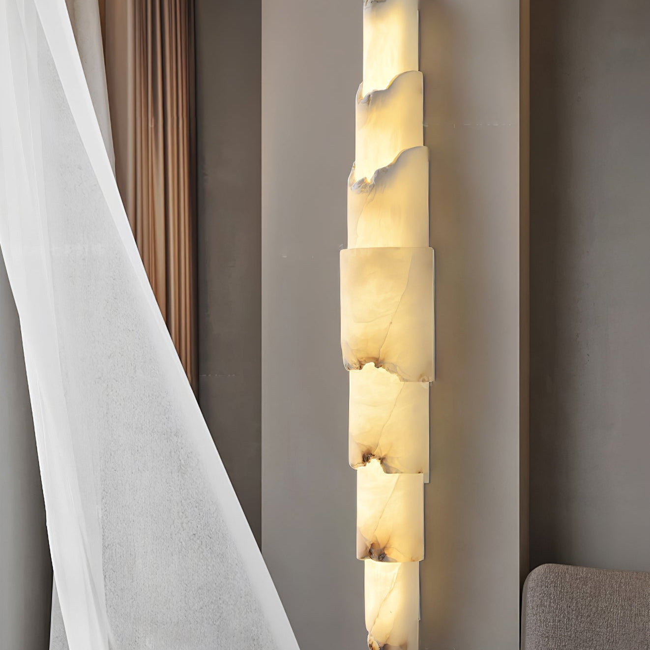 Elara Multi-layer Alabaster Wall Light - Lamp Copper
