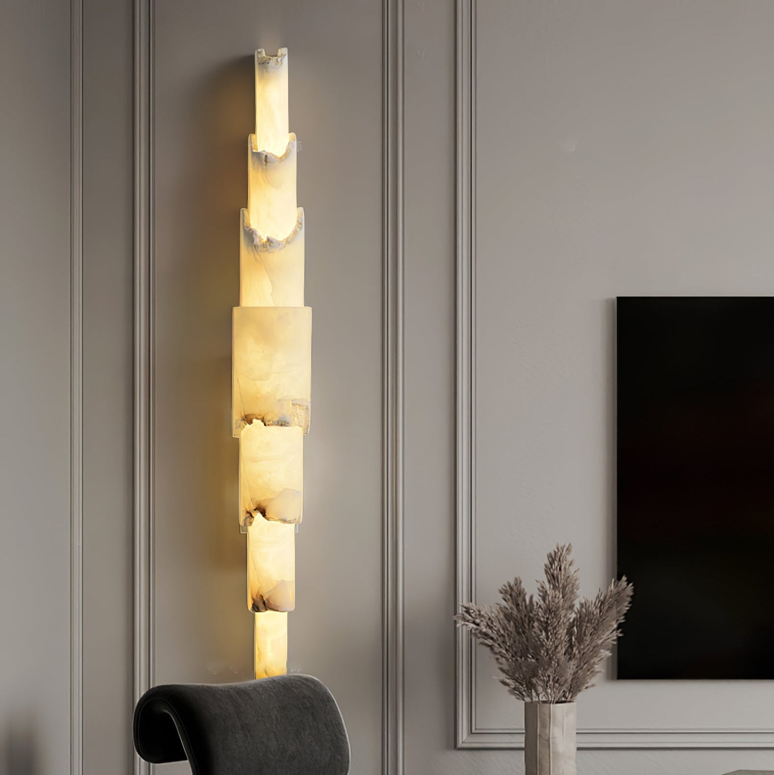 Elara Multi-layer Alabaster Wall Light - Lamp Copper