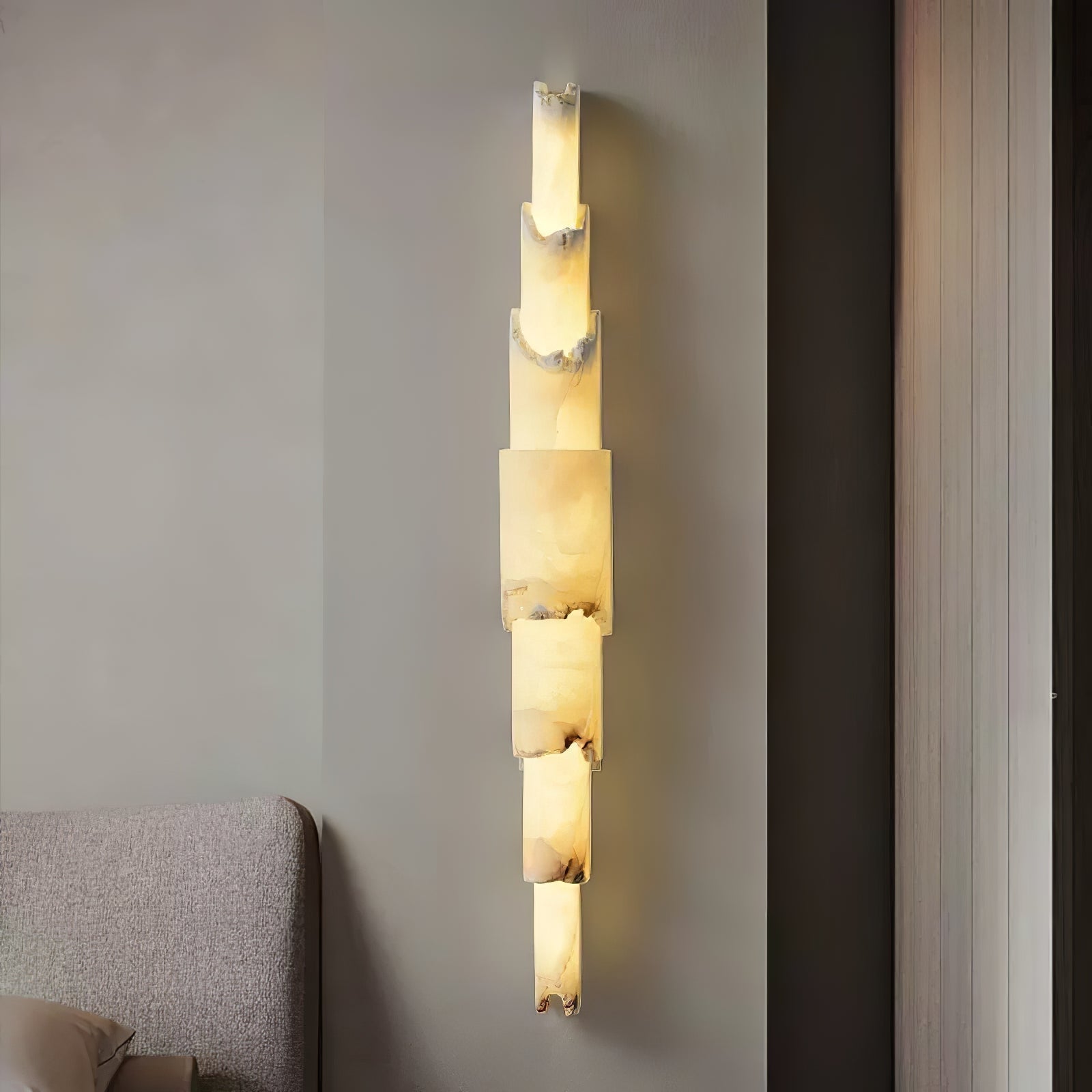 Elara Multi-layer Alabaster Wall Light - Lamp Copper