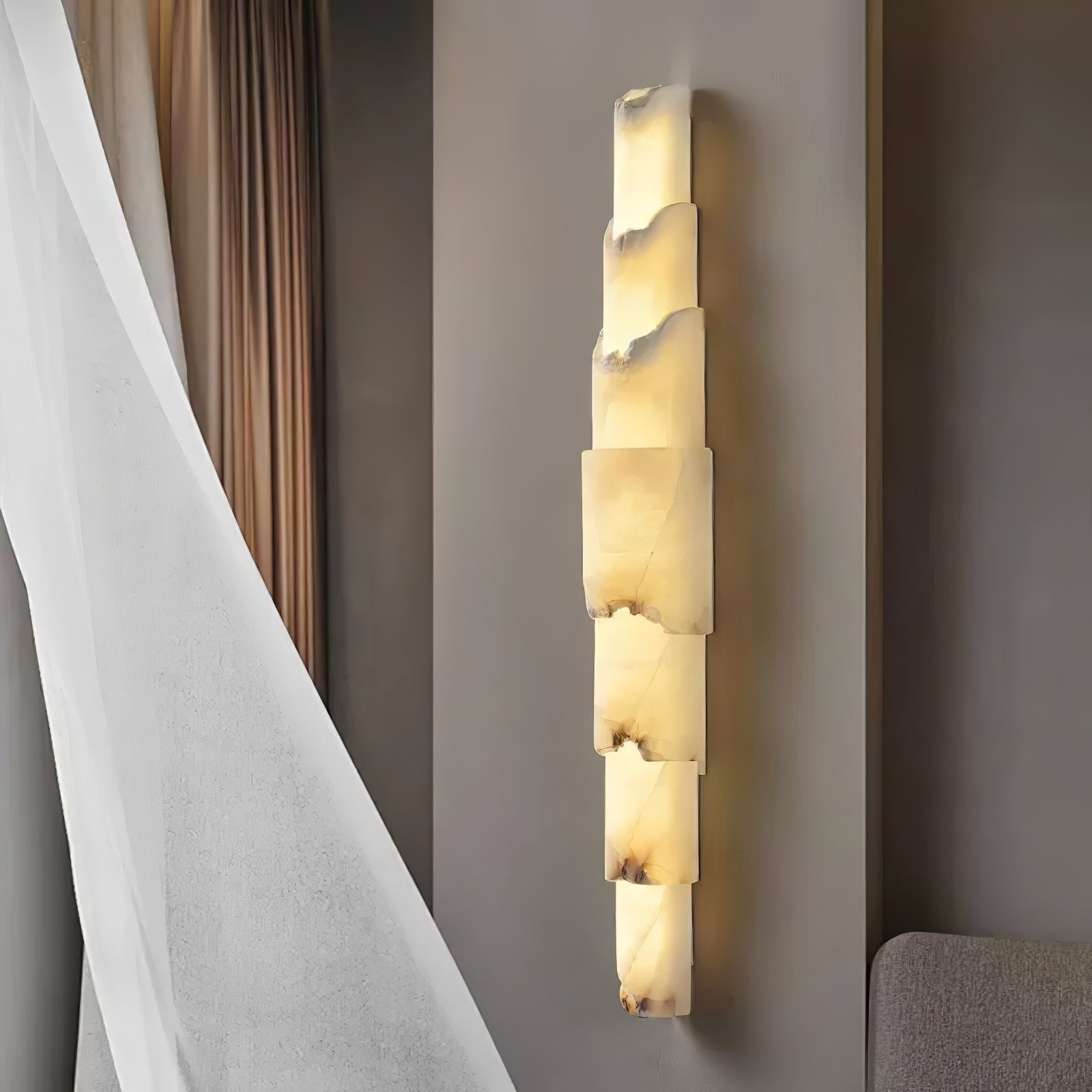 Elara Multi-layer Alabaster Wall Light - Lamp Copper
