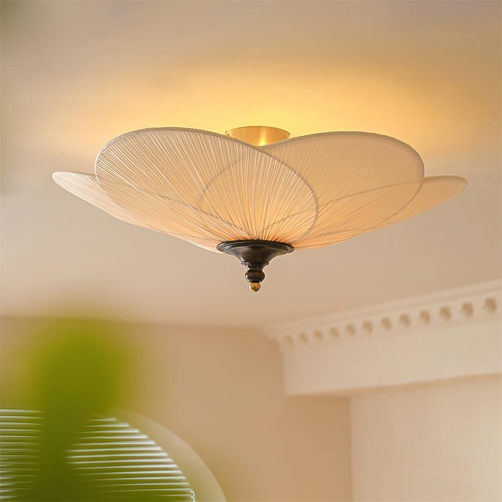 Evola Petal-Inspired Flush Mount Ceiling Light - Lamp Copper