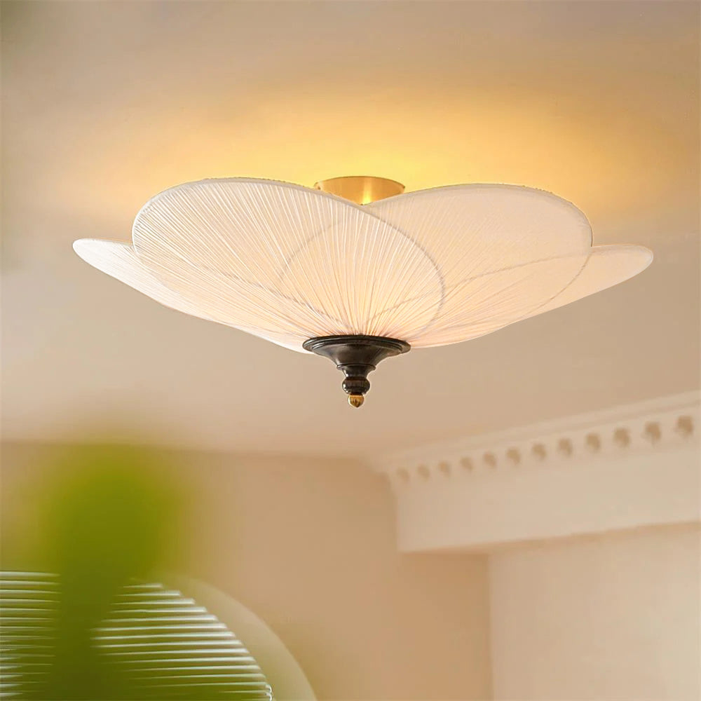 Evola Petal-Inspired Flush Mount Ceiling Light - Lamp Copper