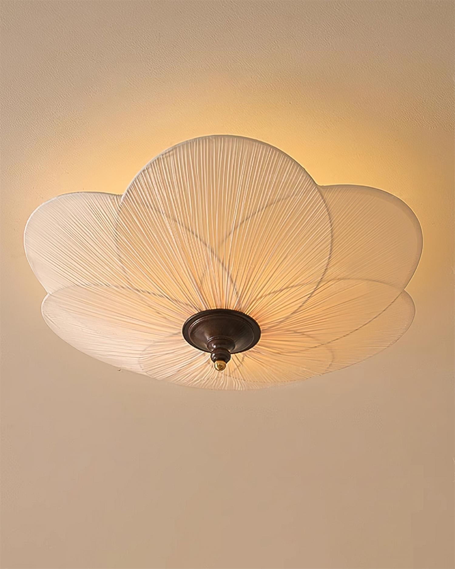 Evola Petal-Inspired Flush Mount Ceiling Light - Lamp Copper