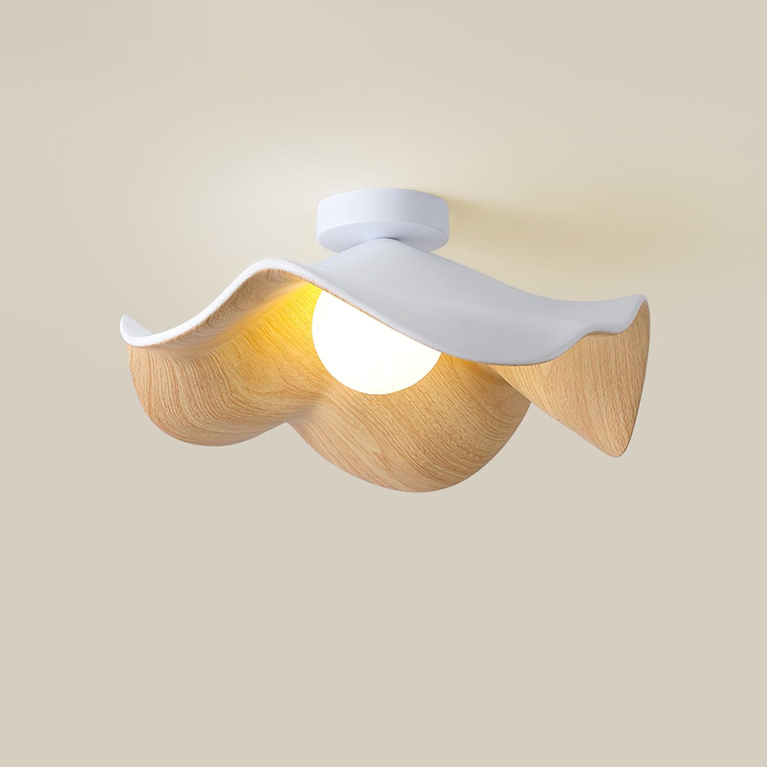 Lanoe Ceiling Light Wood Black&White - Lamp Copper
