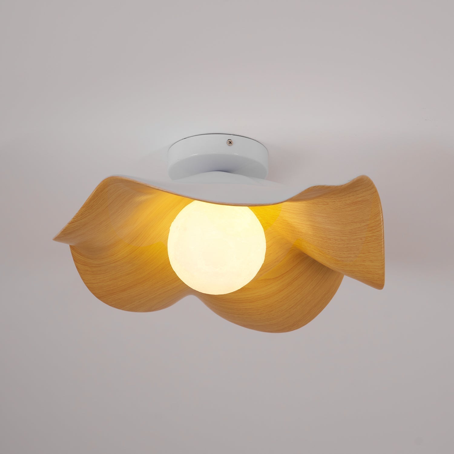 Lanoe Ceiling Light Wood Black&White - Lamp Copper