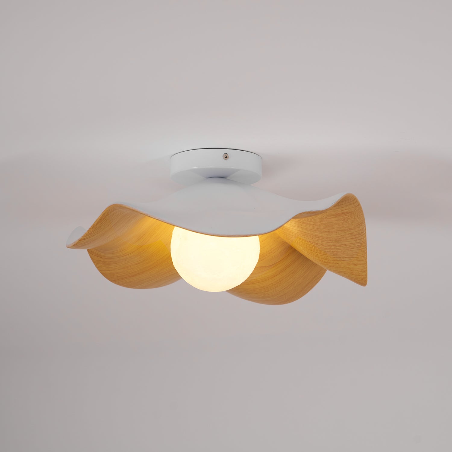 Lanoe Ceiling Light Wood Black&White - Lamp Copper