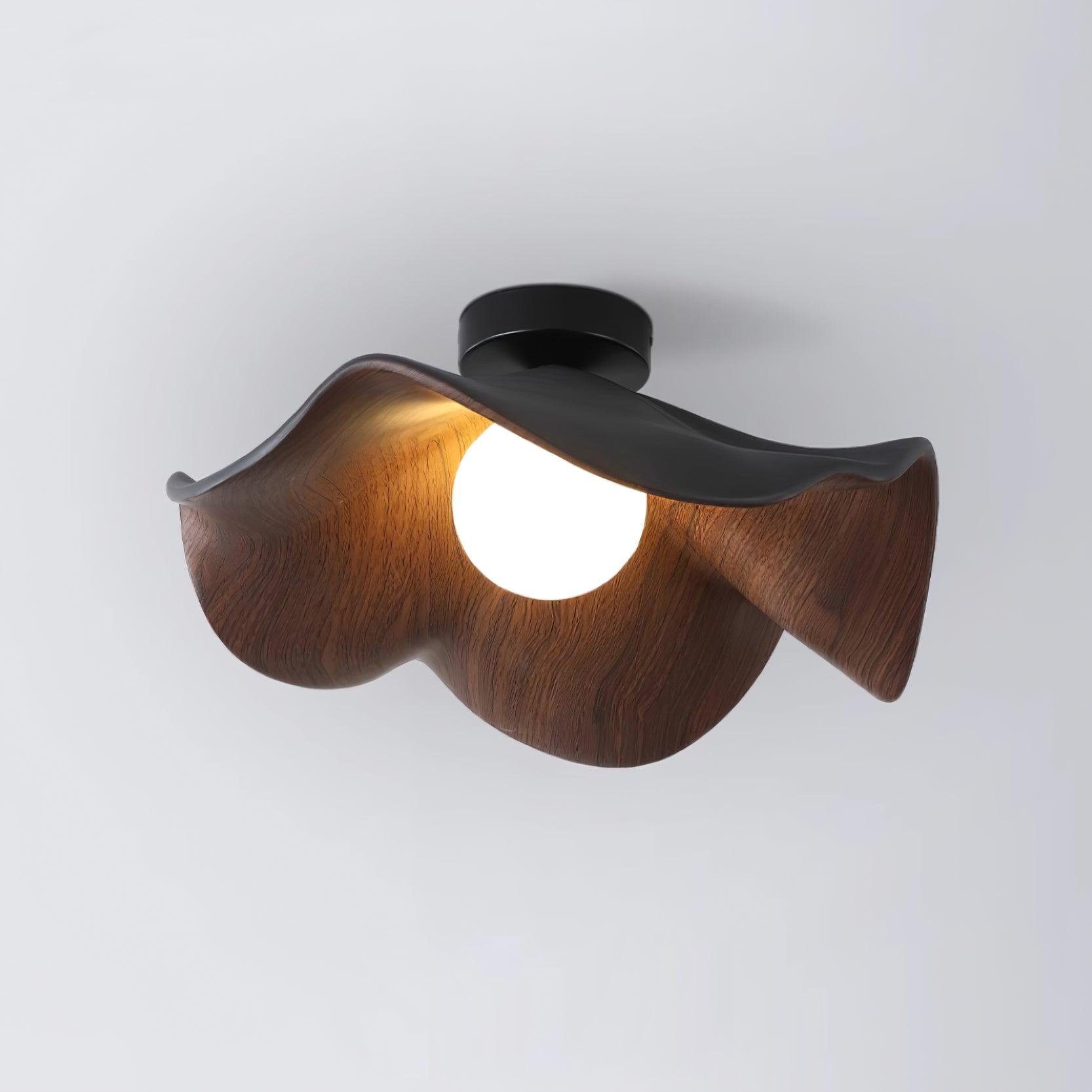 Lanoe Ceiling Light Wood Black&White - Lamp Copper