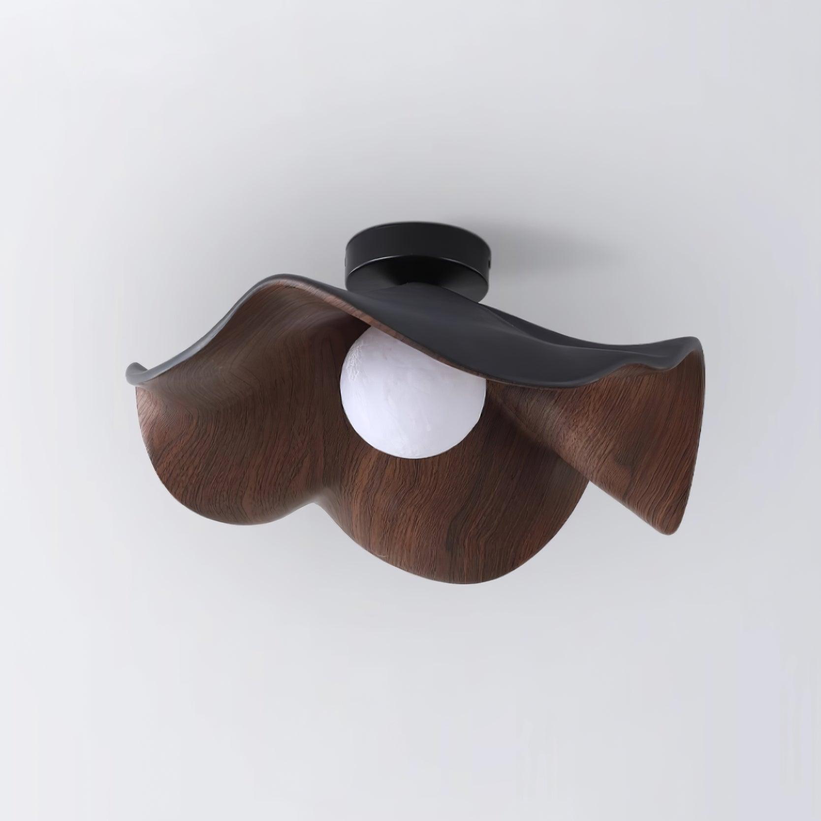 Lanoe Ceiling Light Wood Black&White - Lamp Copper