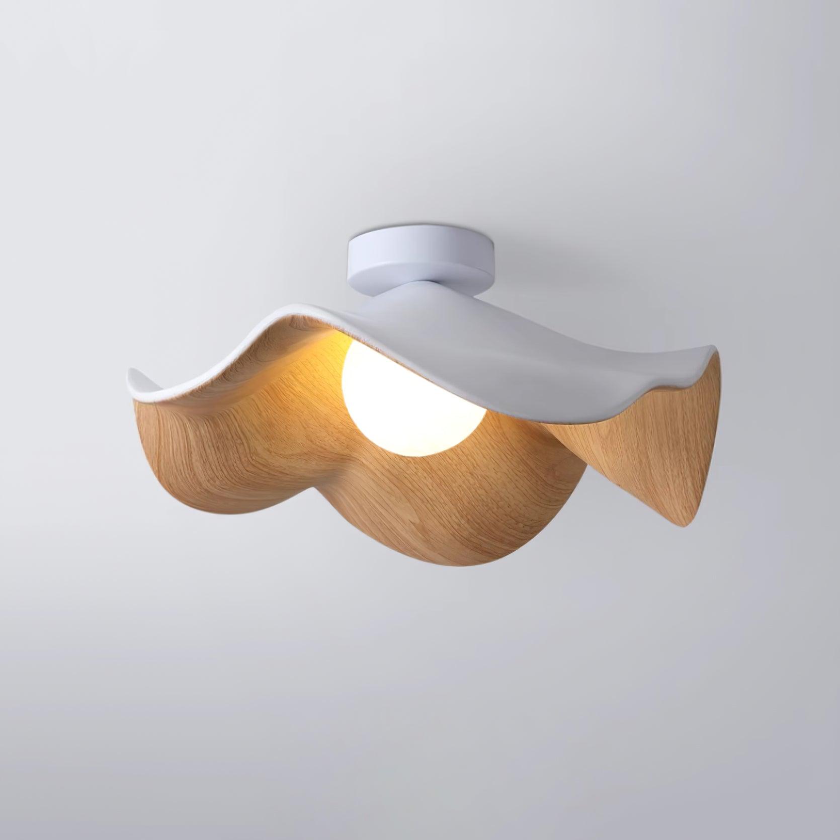 Lanoe Ceiling Light Wood Black&White - Lamp Copper