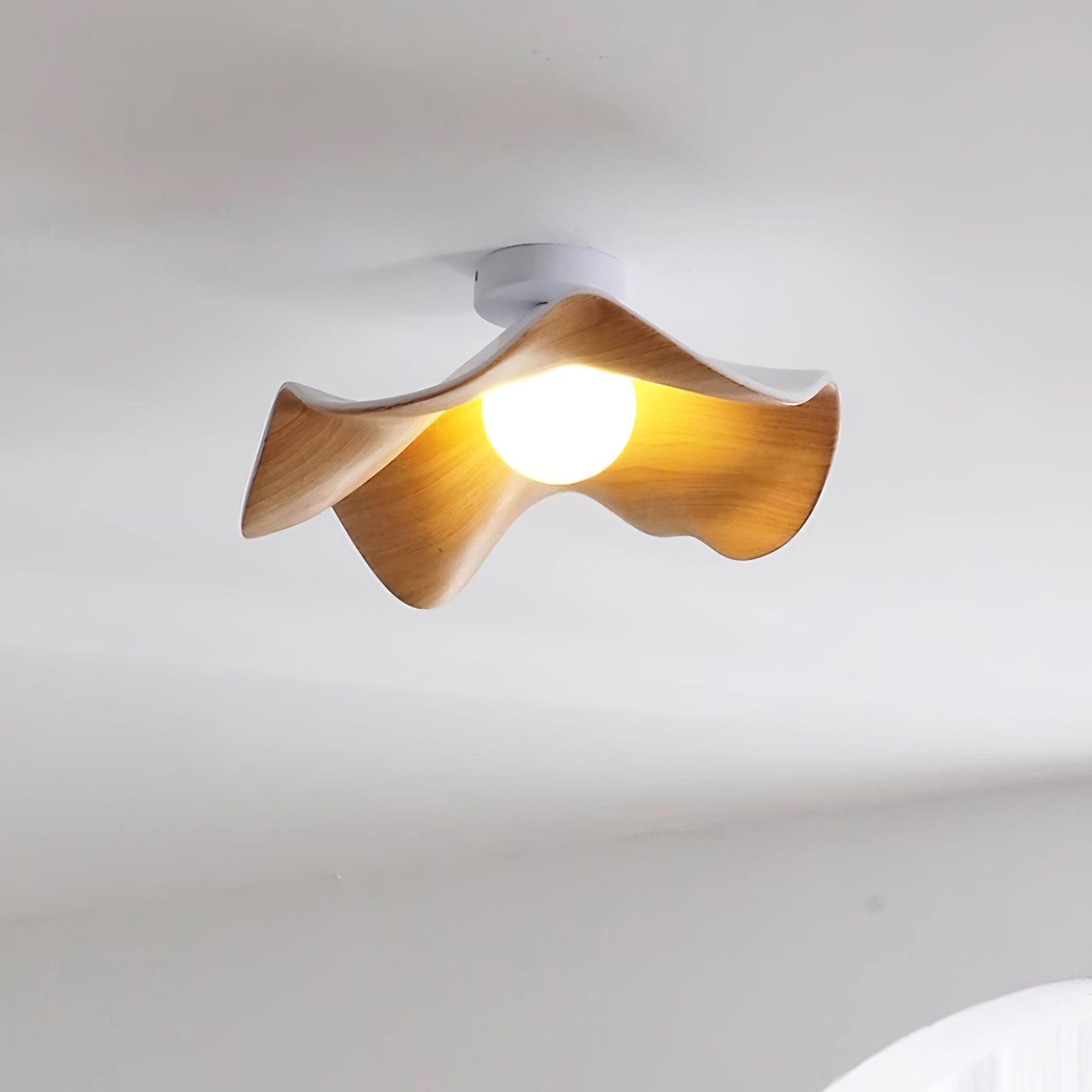 Lanoe Ceiling Light Wood Black&White - Lamp Copper