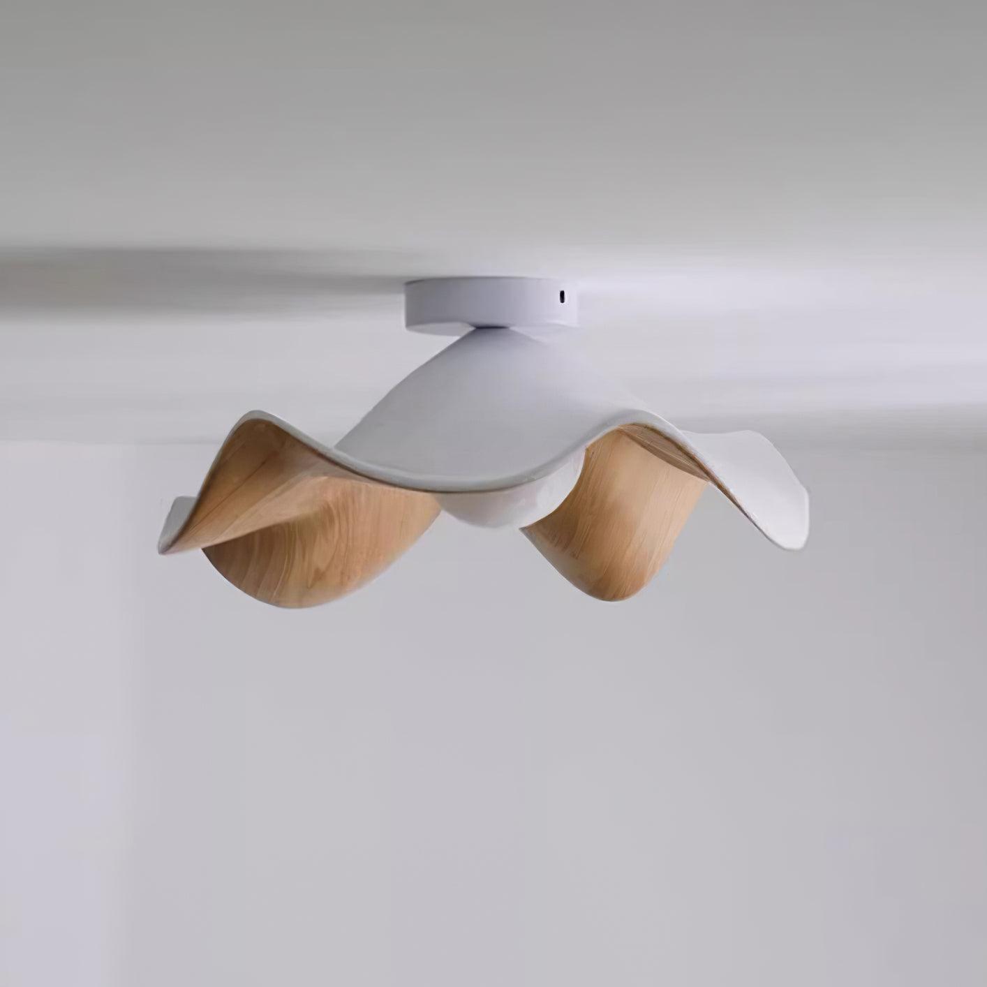 Lanoe Ceiling Light Wood Black&White - Lamp Copper