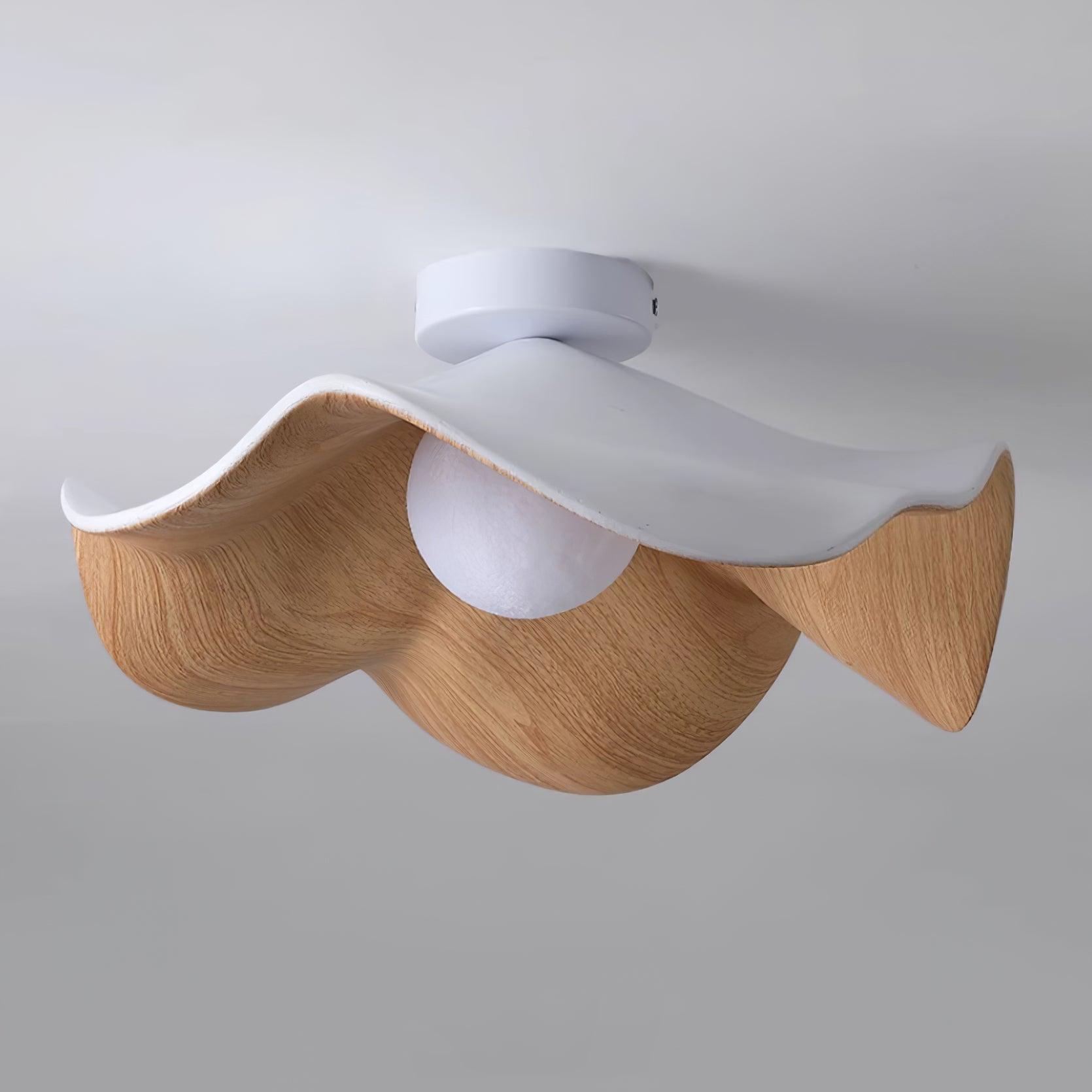 Lanoe Ceiling Light Wood Black&White - Lamp Copper