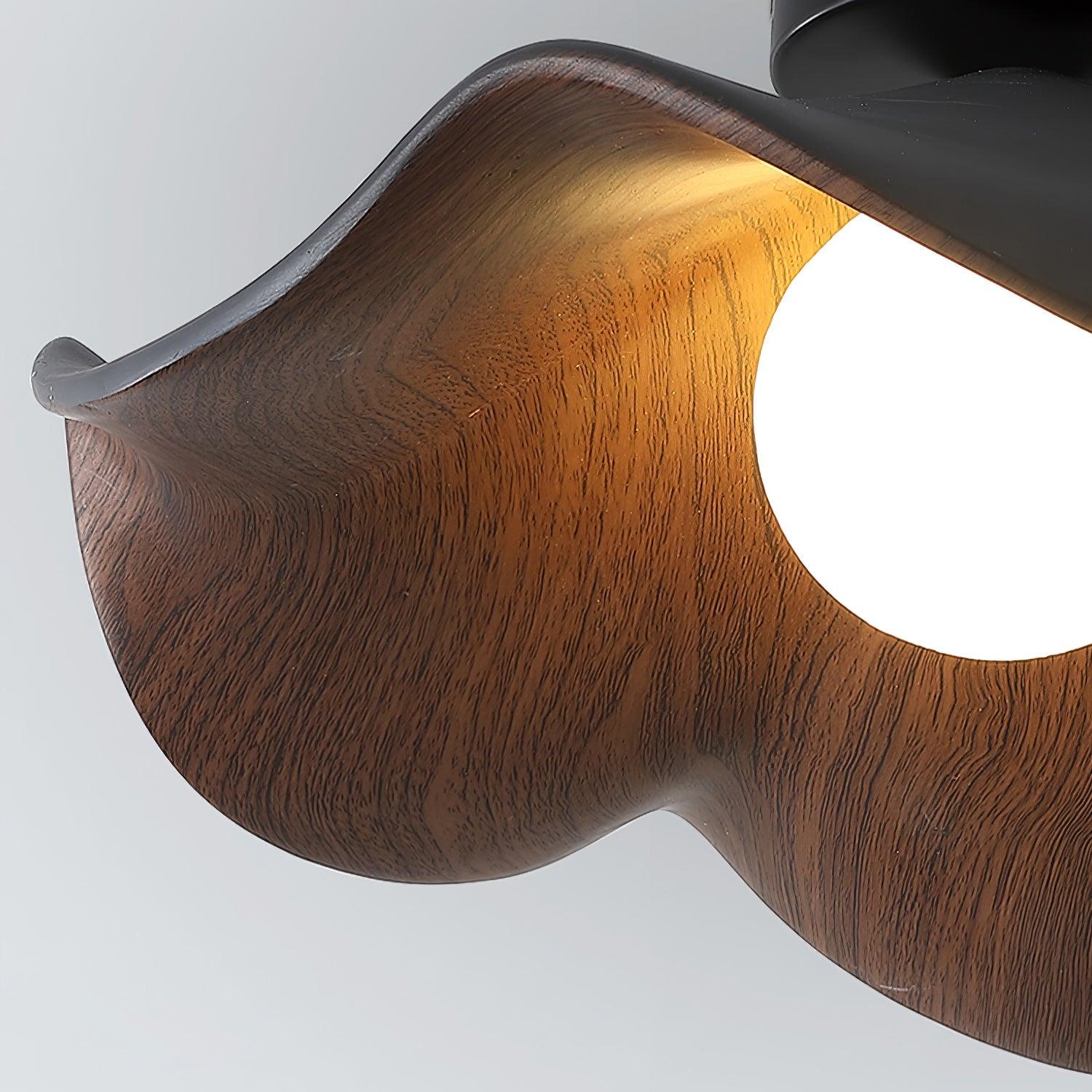 Lanoe Ceiling Light Wood Black&White - Lamp Copper