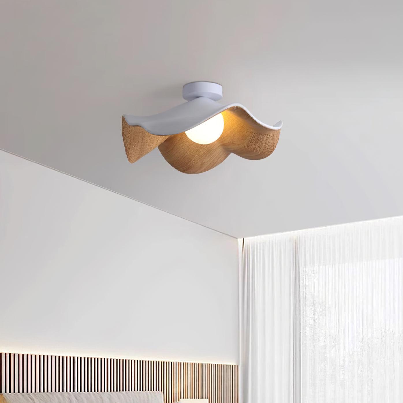 Lanoe Ceiling Light Wood Black&White - Lamp Copper