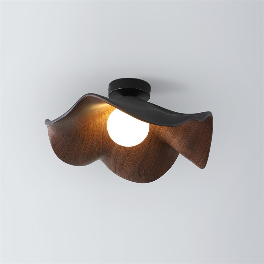 Lanoe Ceiling Light Wood Black&White - Lamp Copper