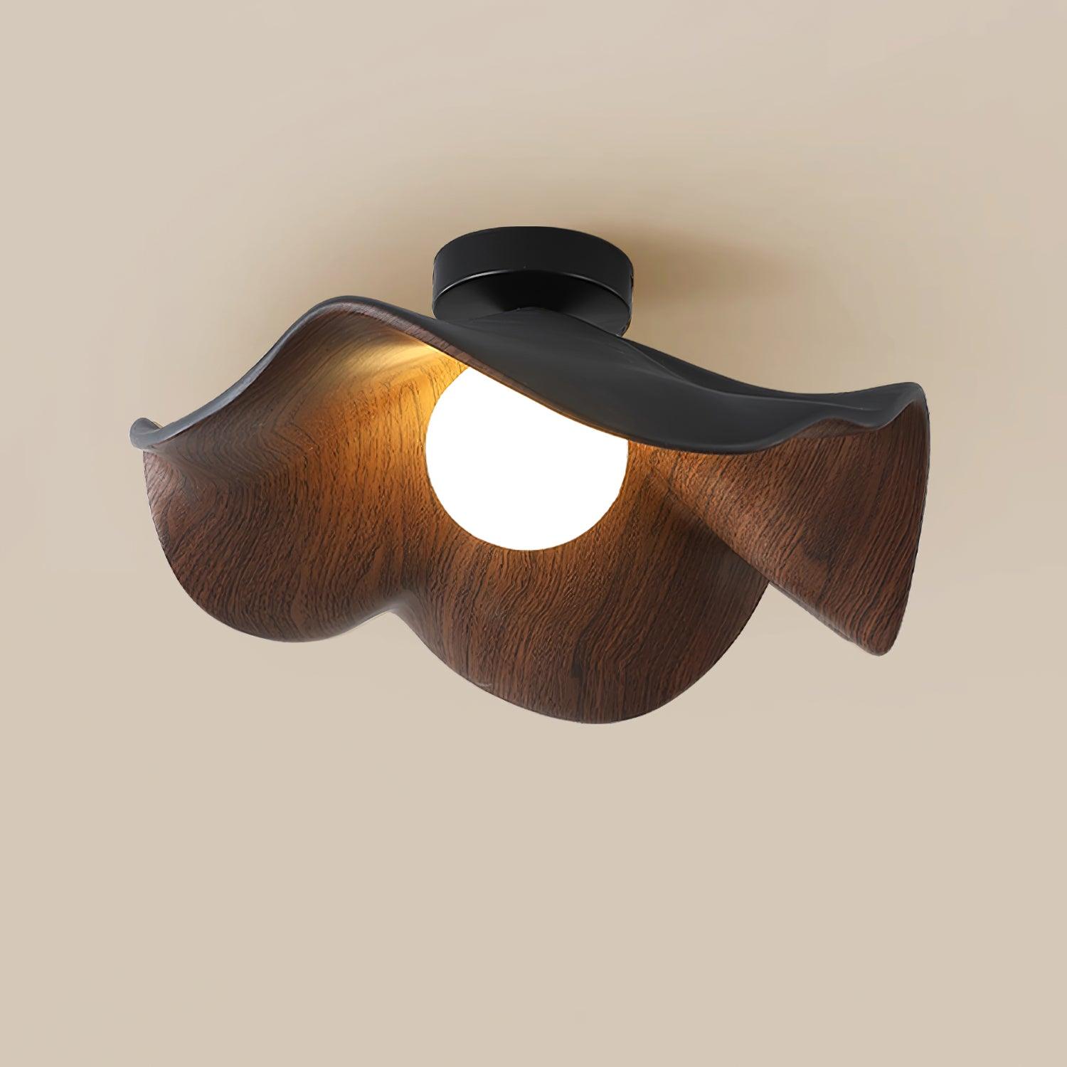 Lanoe Ceiling Light Wood Black&White - Lamp Copper