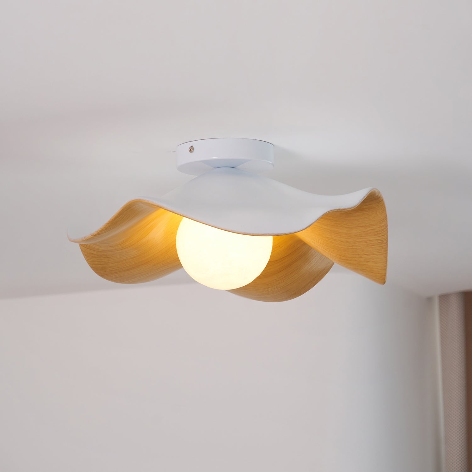 Lanoe Ceiling Light Wood Black&White - Lamp Copper