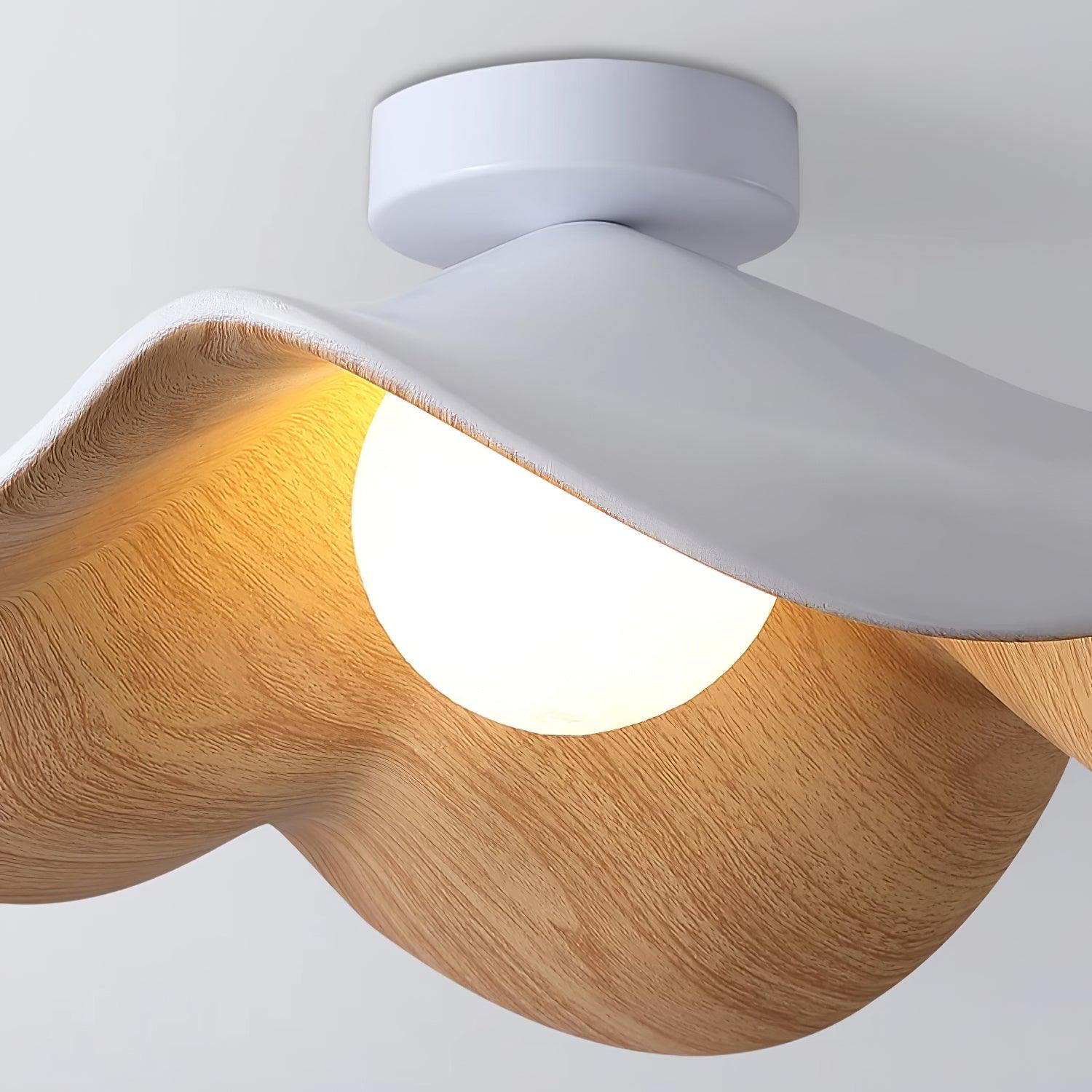 Lanoe Ceiling Light Wood Black&White - Lamp Copper