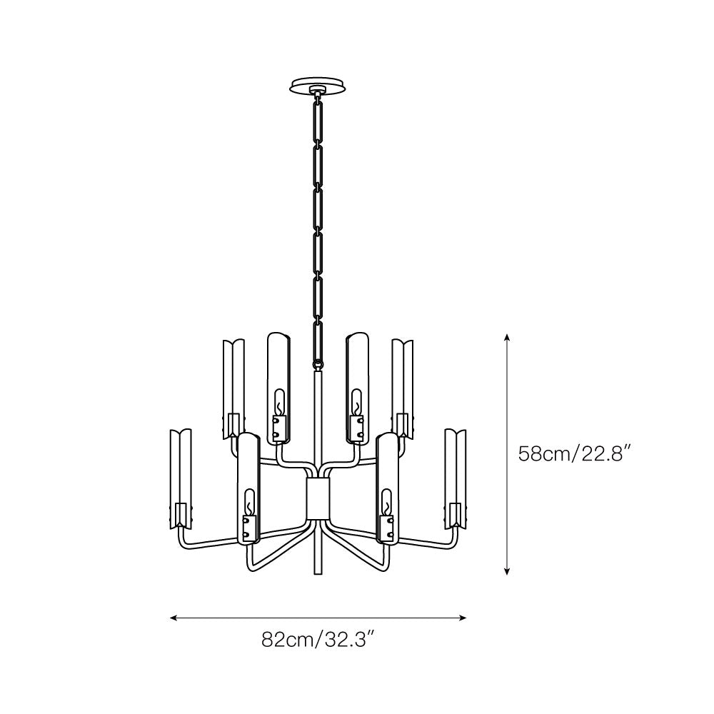 Cetalan Traditional Premium Metal Glass Chandelier - Lamp Copper