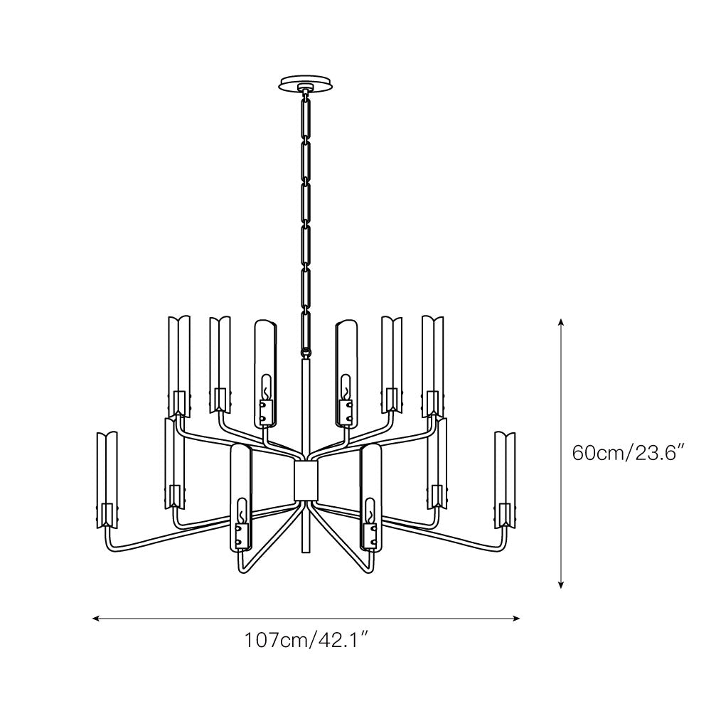 Cetalan Traditional Premium Metal Glass Chandelier - Lamp Copper
