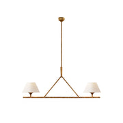 Keen Linear Modern Elegant Brass Fabric Chandelier - Lamp Copper