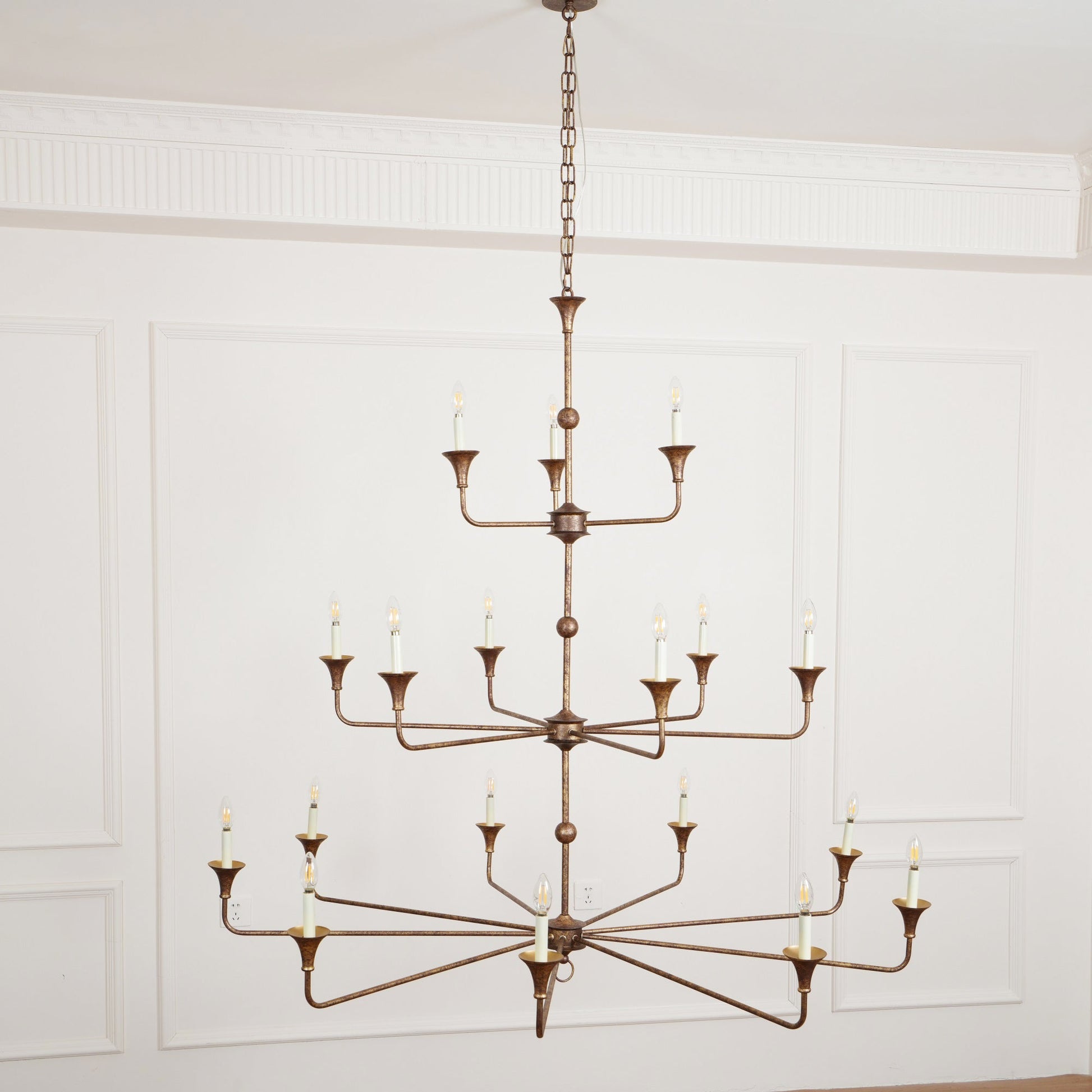 Wisp Grande Vintage Industrial Bronze Metal Chandelier - Lamp Copper