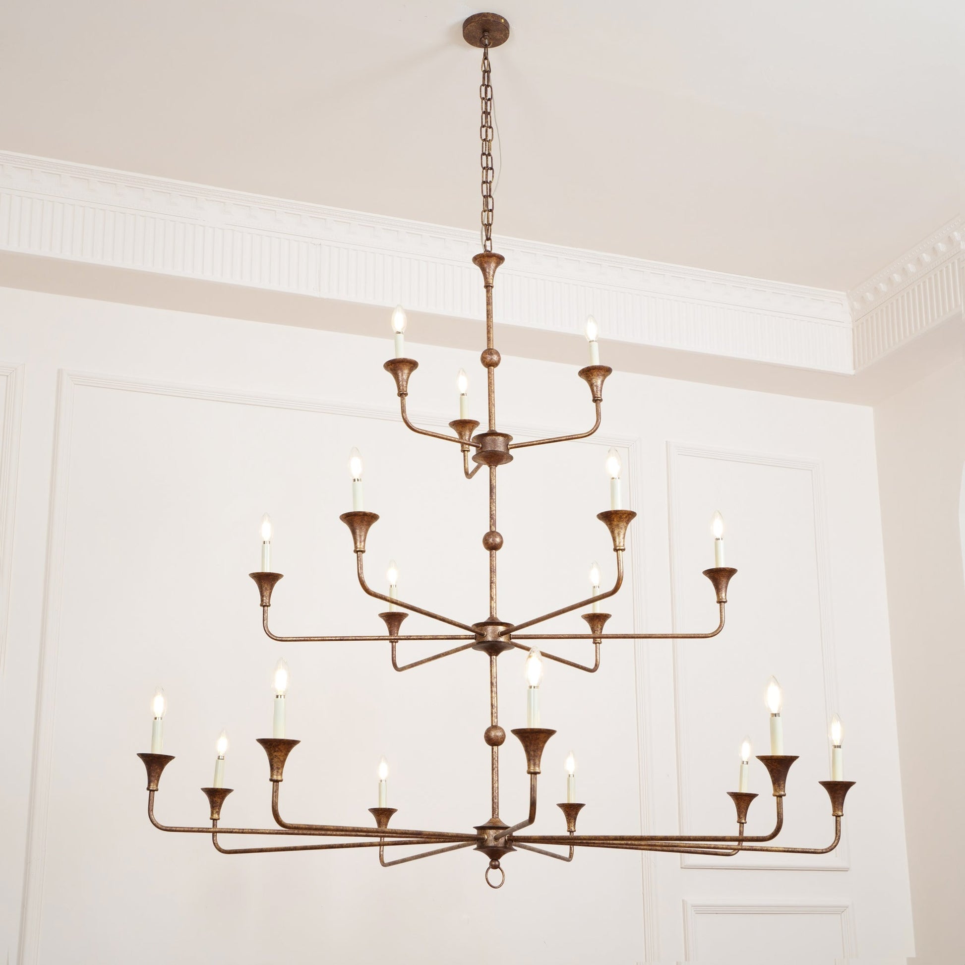 Wisp Grande Vintage Industrial Bronze Metal Chandelier - Lamp Copper