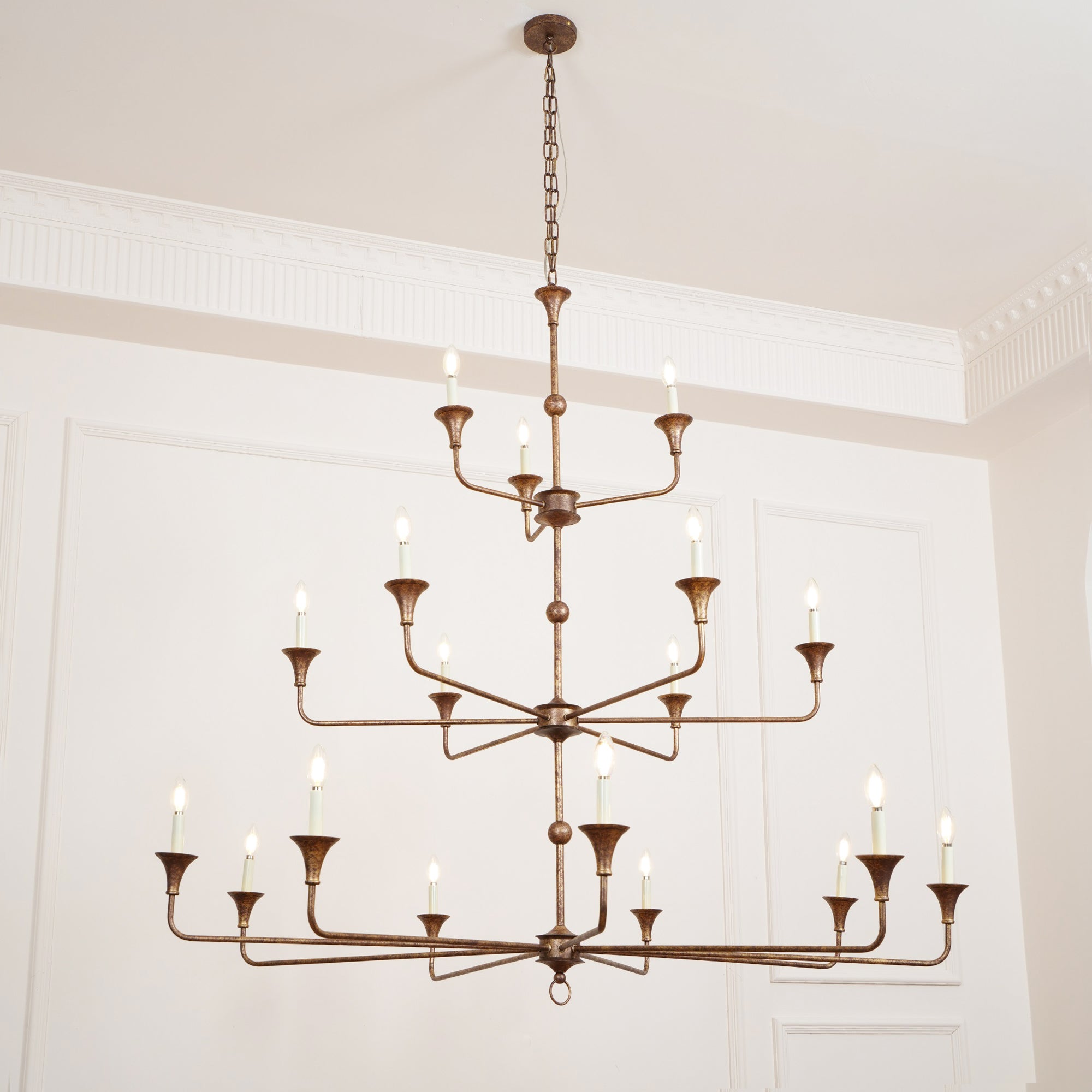 Wisp Grande Vintage Industrial Bronze Metal Chandelier - Lamp Copper