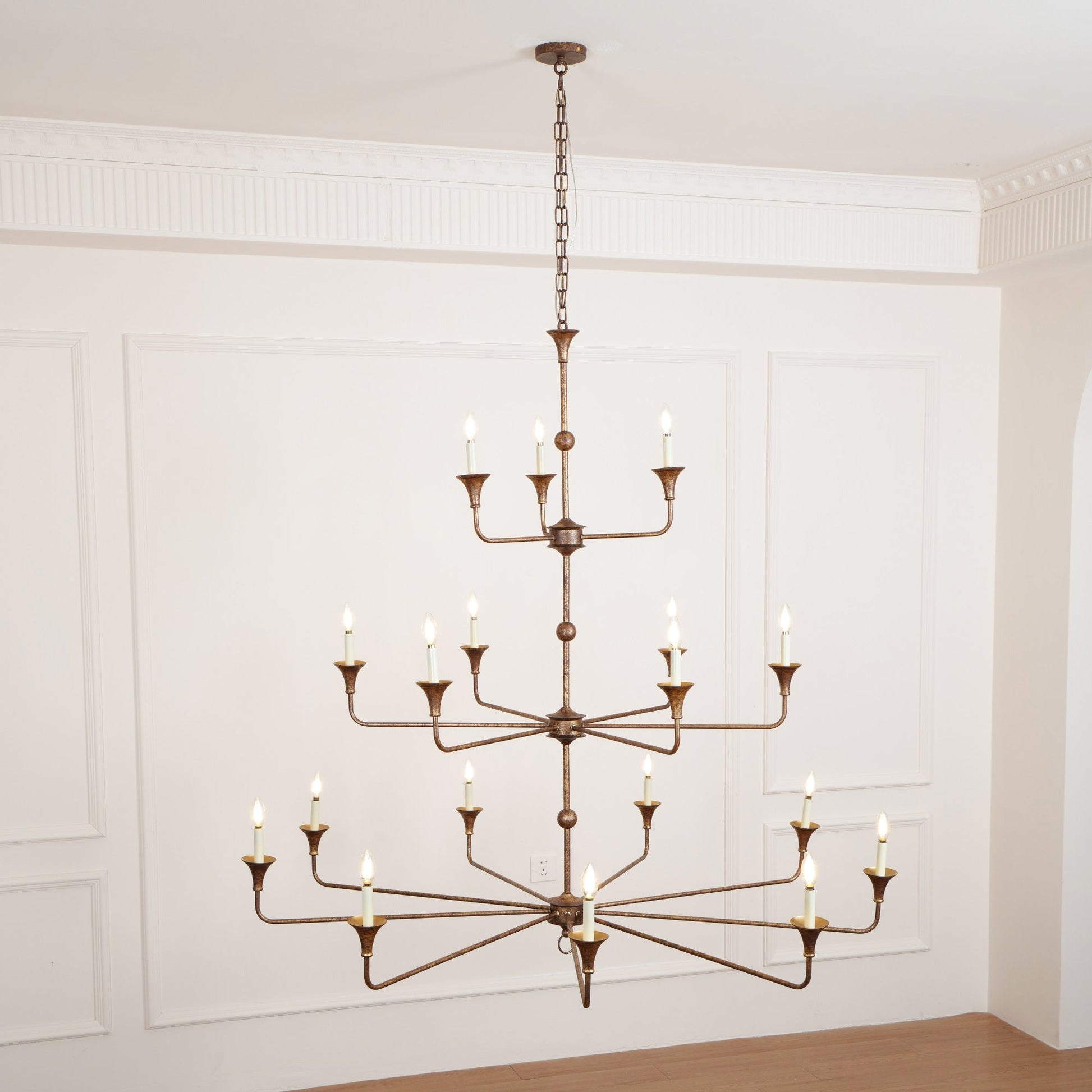 Wisp Grande Vintage Industrial Bronze Metal Chandelier - Lamp Copper