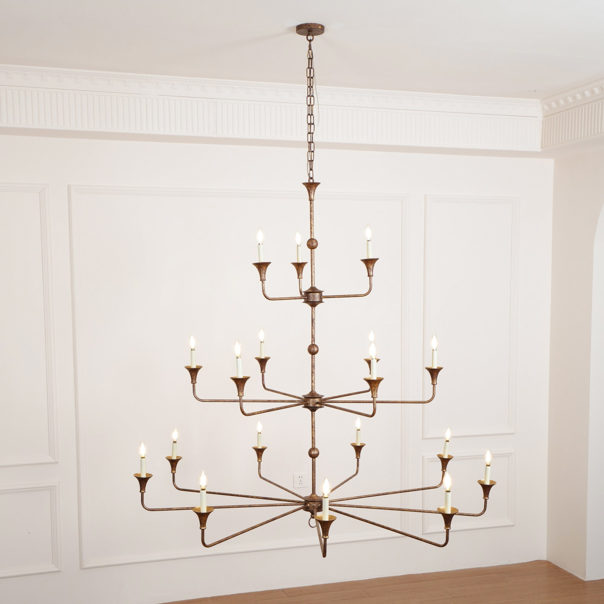 Wisp Grande Vintage Industrial Bronze Metal Chandelier - Lamp Copper