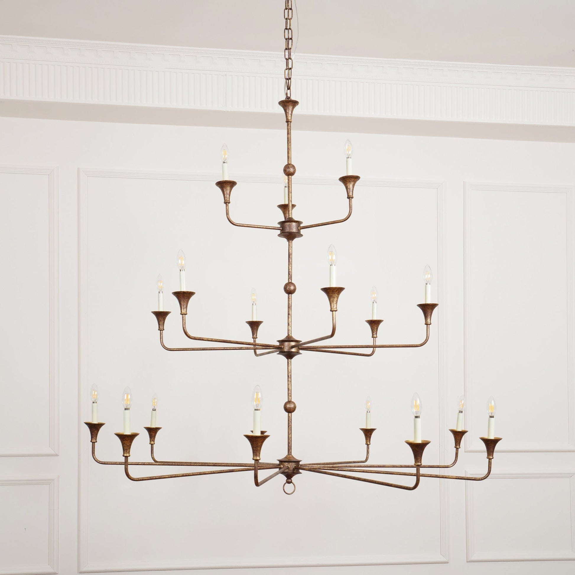 Wisp Grande Vintage Industrial Bronze Metal Chandelier - Lamp Copper