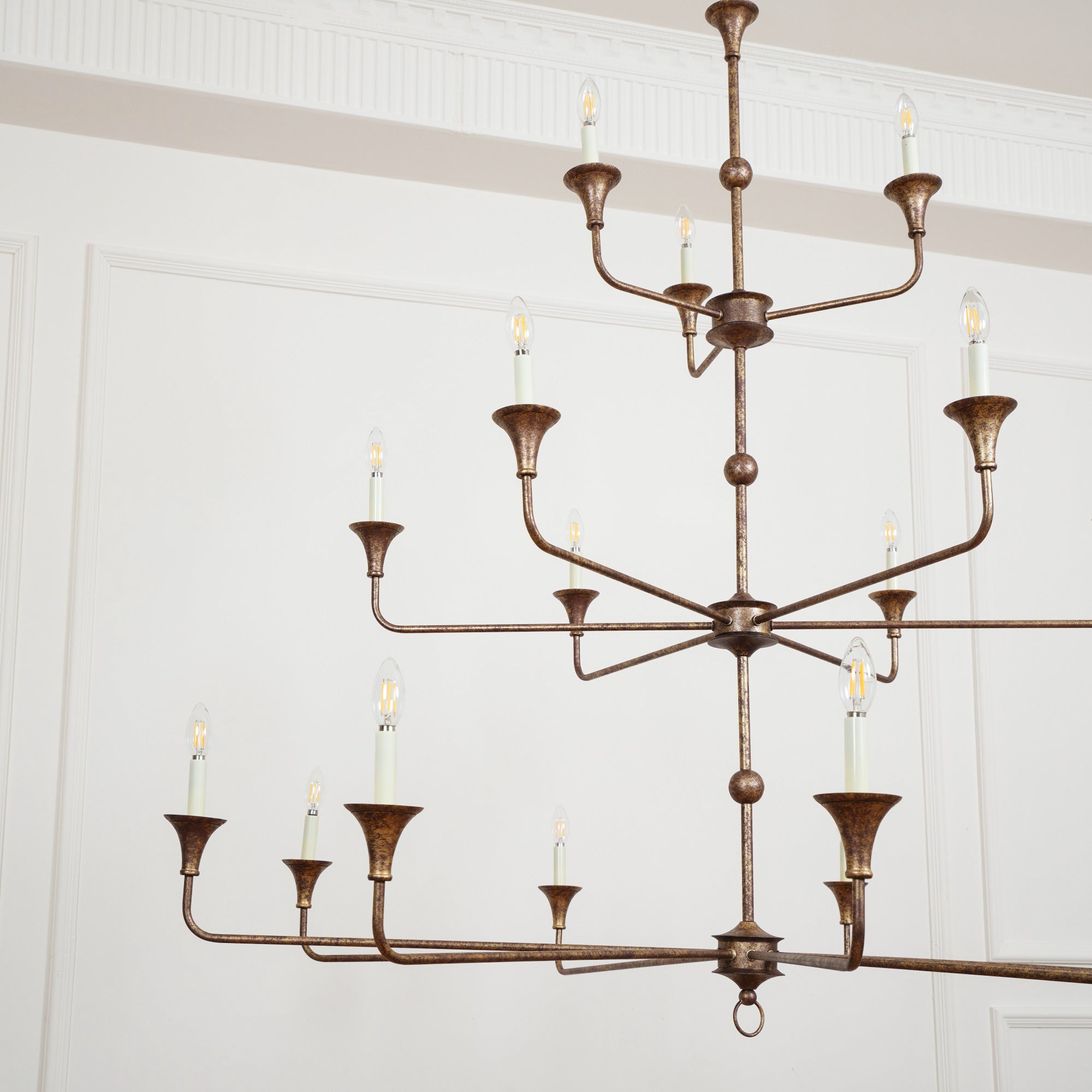Wisp Grande Vintage Industrial Bronze Metal Chandelier - Lamp Copper