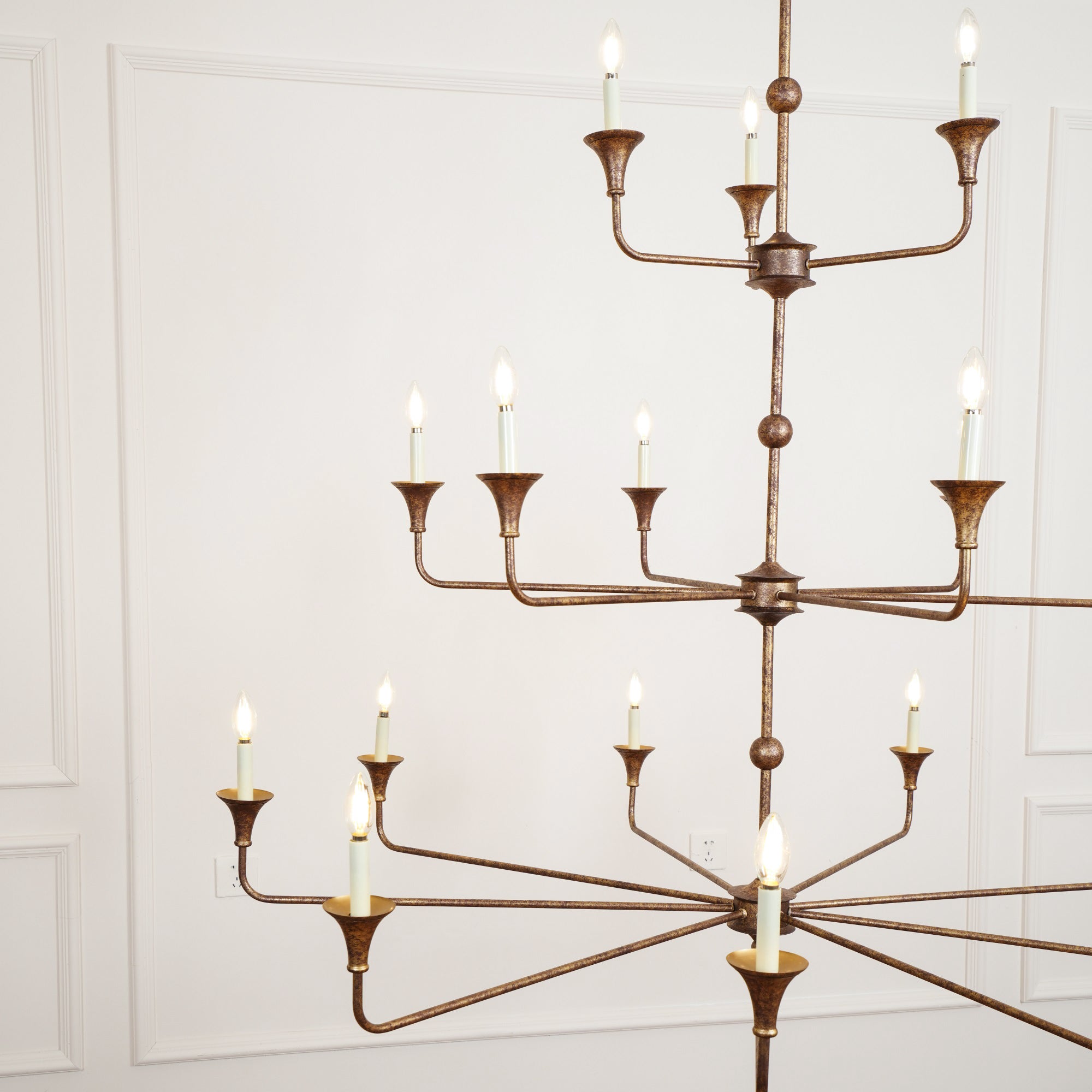 Wisp Grande Vintage Industrial Bronze Metal Chandelier - Lamp Copper