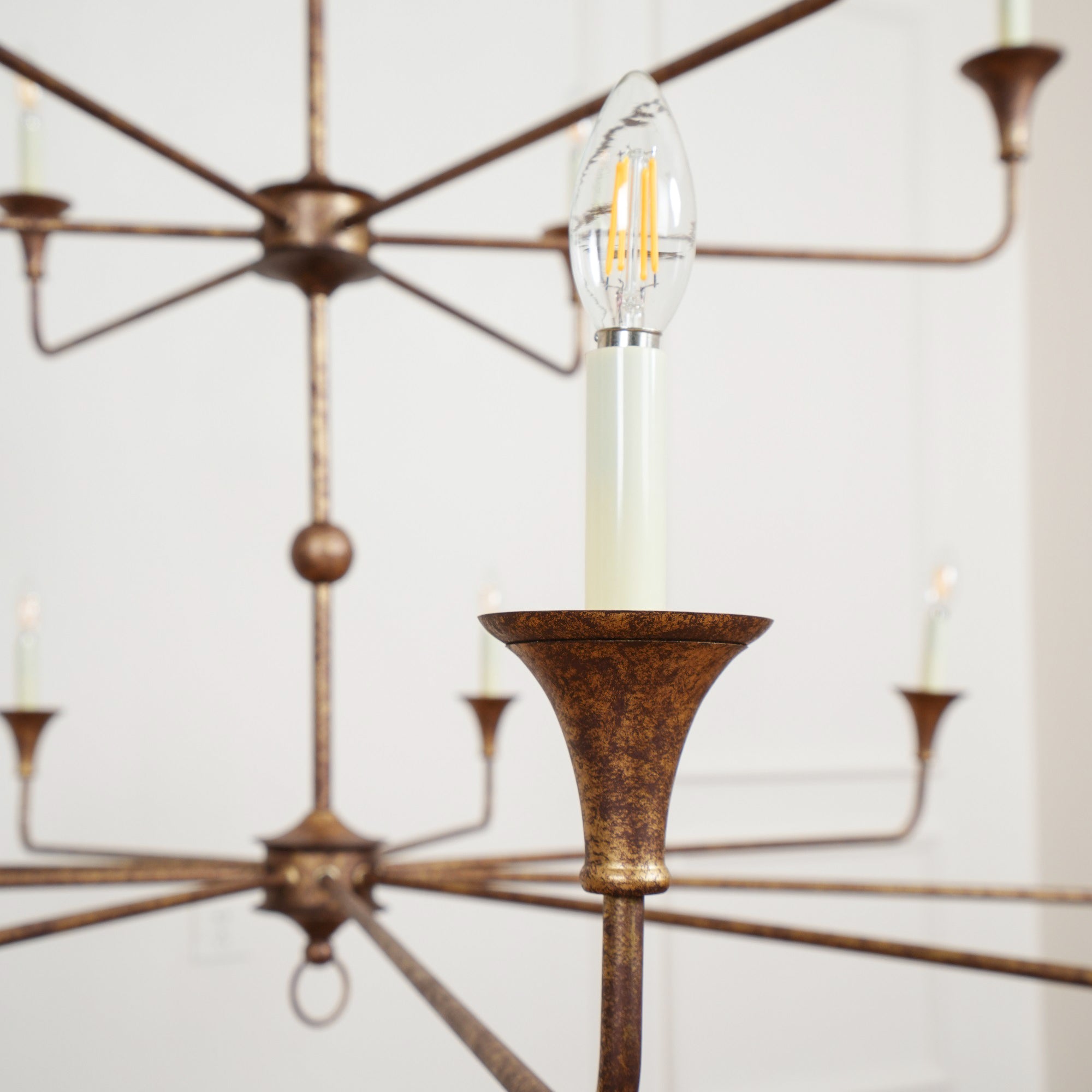 Wisp Grande Vintage Industrial Bronze Metal Chandelier - Lamp Copper