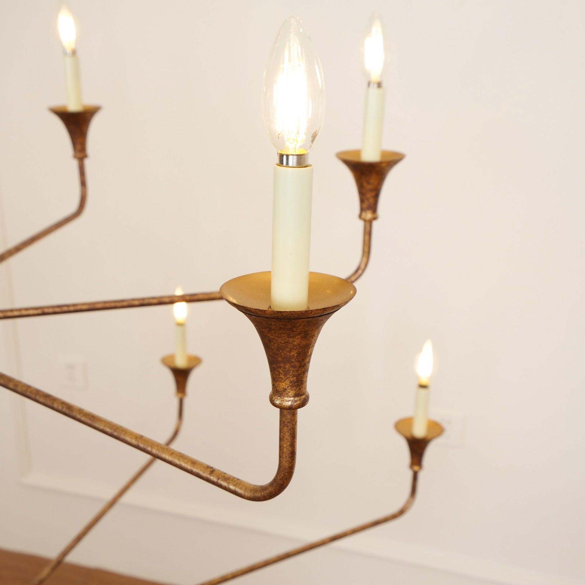 Wisp Grande Vintage Industrial Bronze Metal Chandelier - Lamp Copper