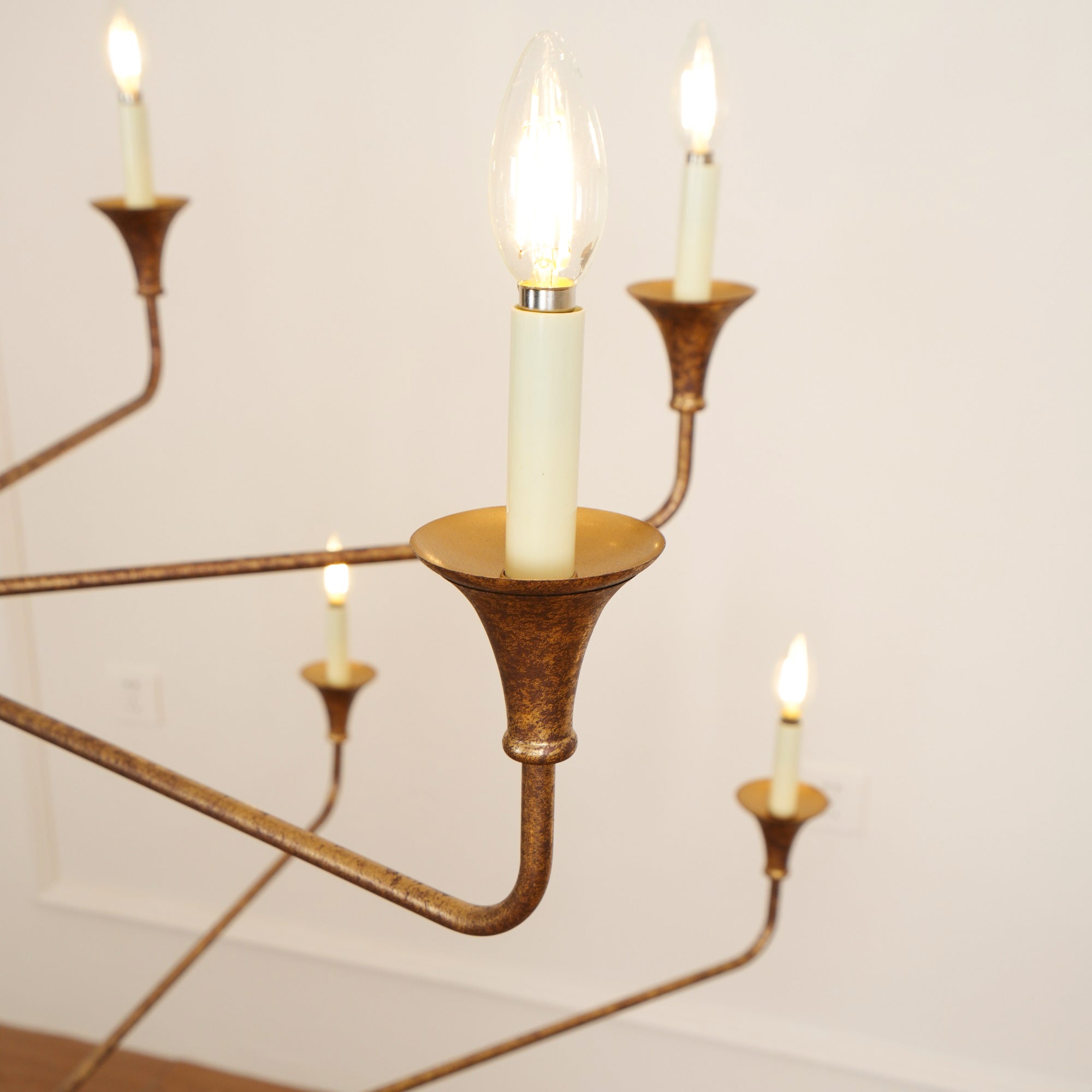 Wisp Grande Vintage Industrial Bronze Metal Chandelier - Lamp Copper