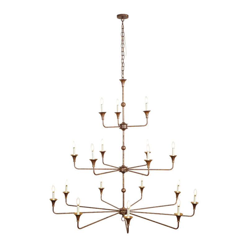 Wisp Grande Vintage Industrial Bronze Metal Chandelier - Lamp Copper