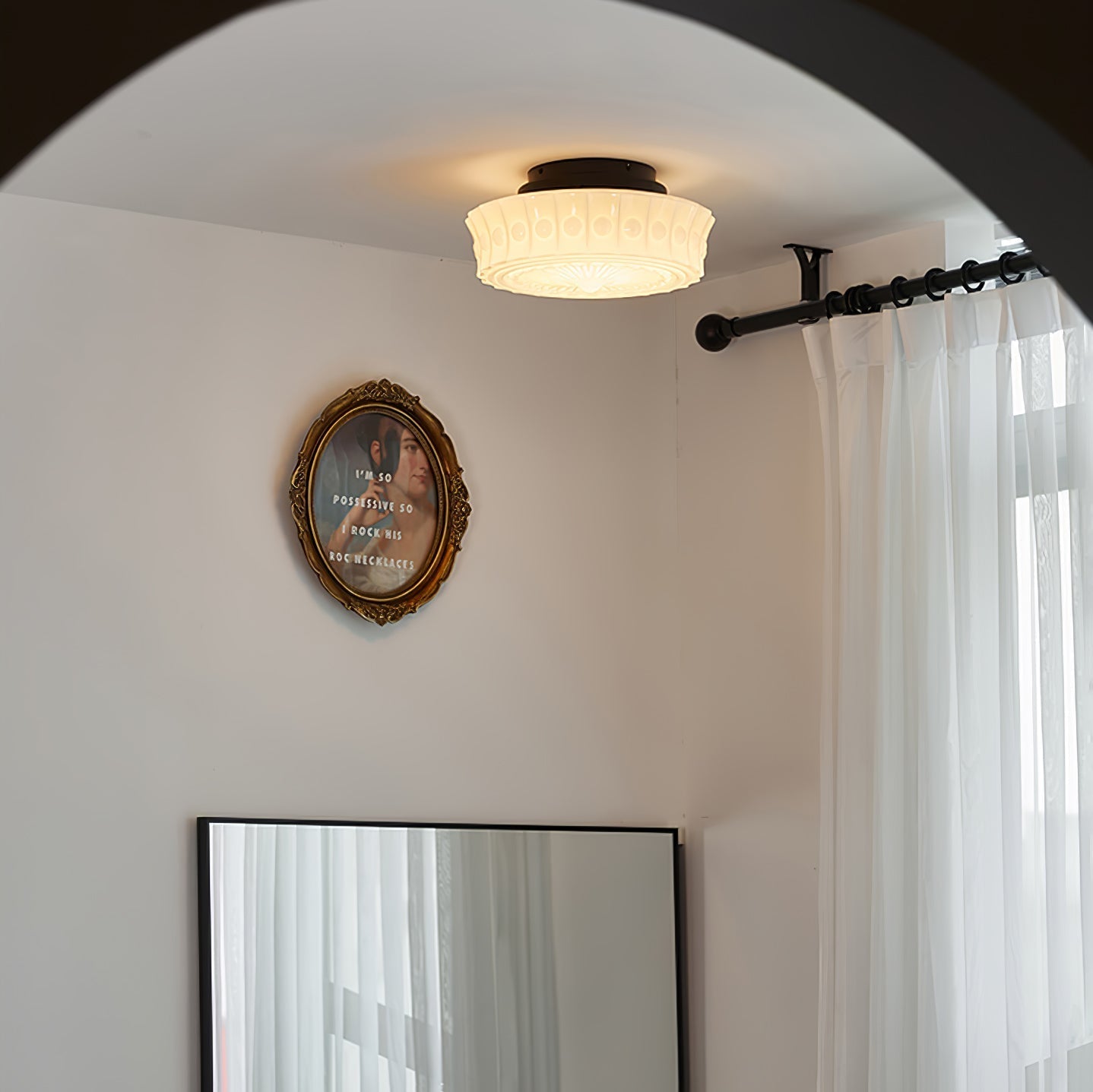 Elena Glass Ceiling Light - Lamp Copper