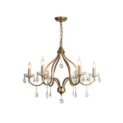 Breathe Luxury Vintage Brass Metal Crystal Chandelier - Lamp Copper