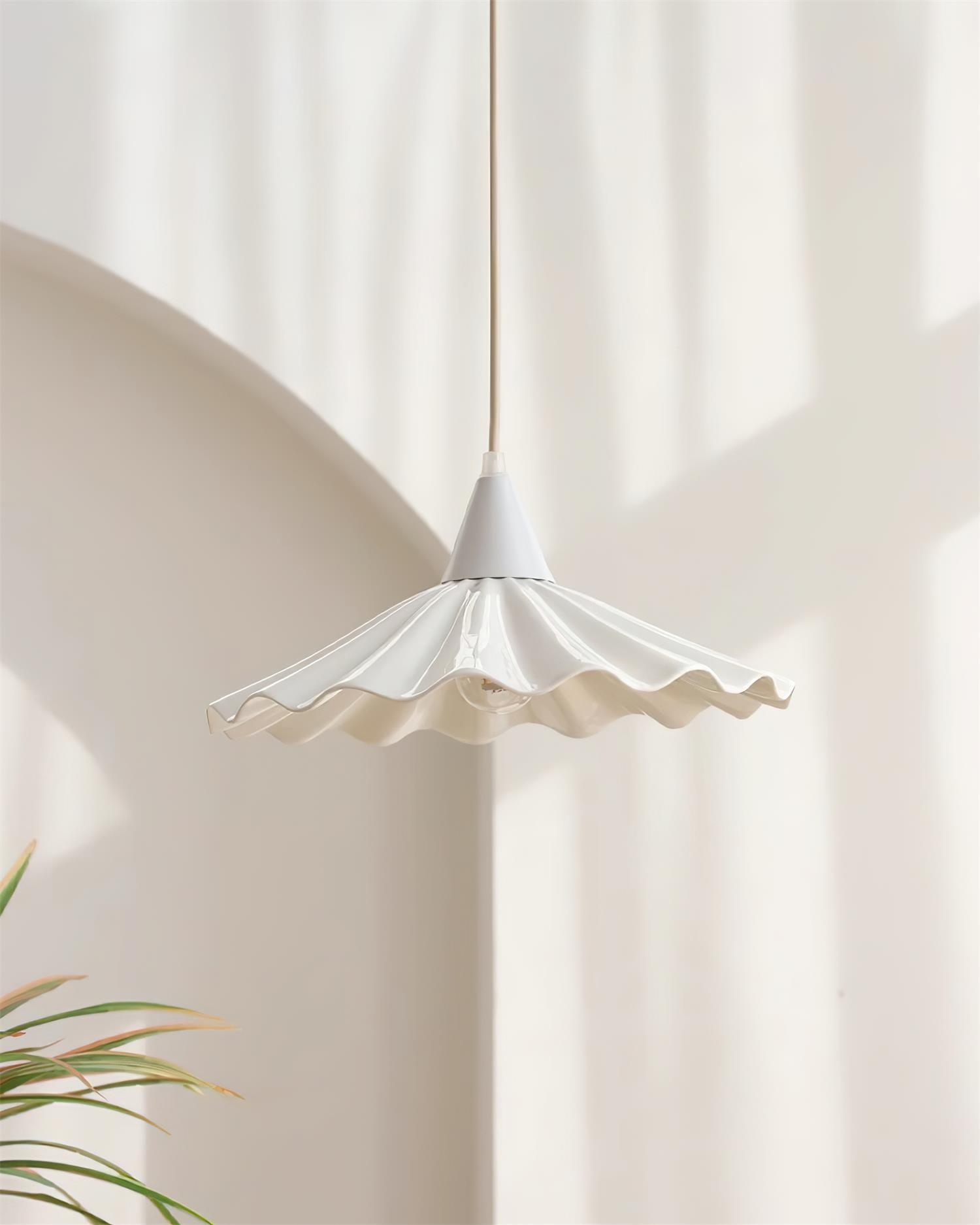 Rivora White Ceramic Pendant Light - Lamp Copper